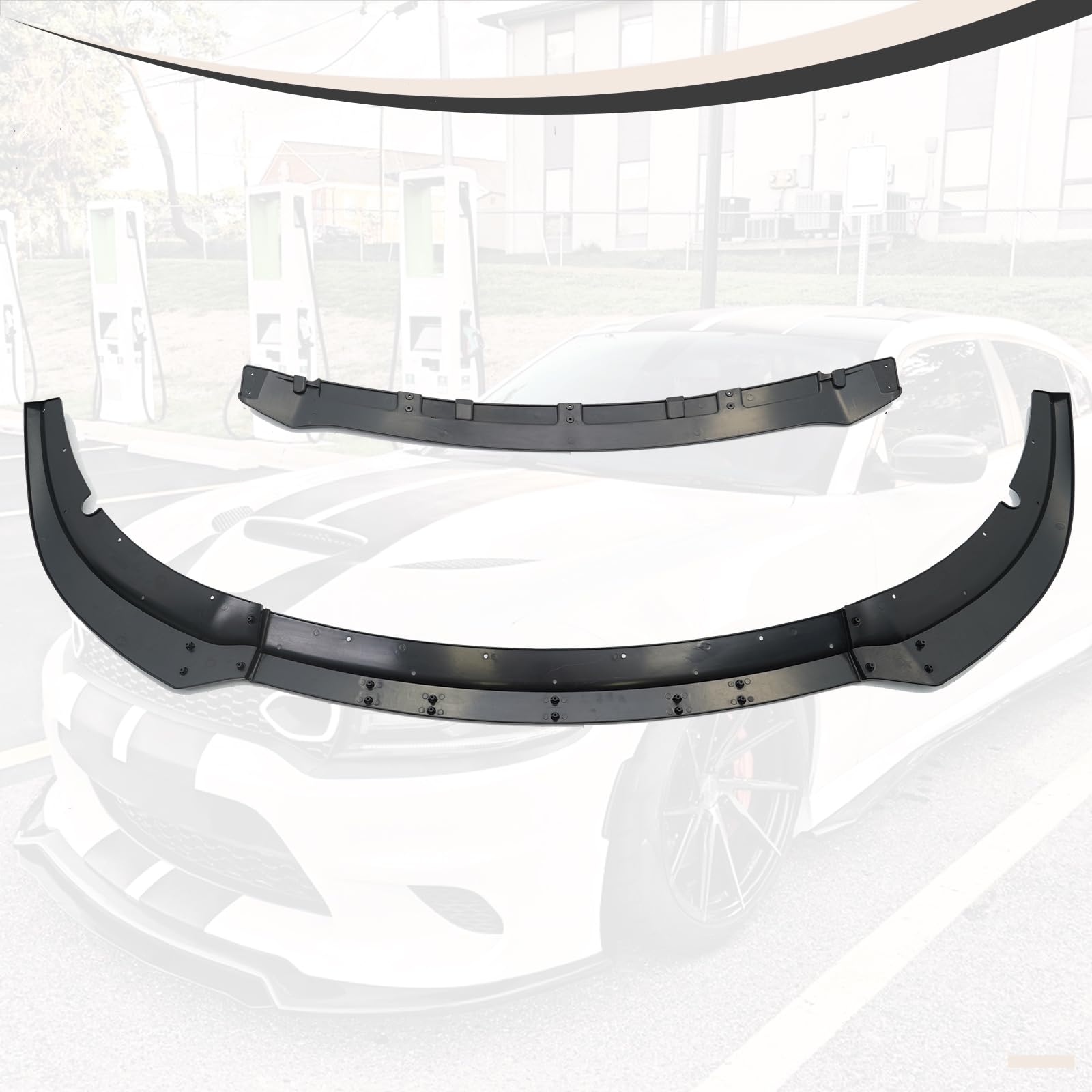 Gloss Black Front Bumper Lip Splitter for 2015-2023 Dodge Charger SRT/GT - ABS Lower Protector & Air Dam Chin Spoiler - Enhances Aerodynamics & Style for Street Racing & Car Shows