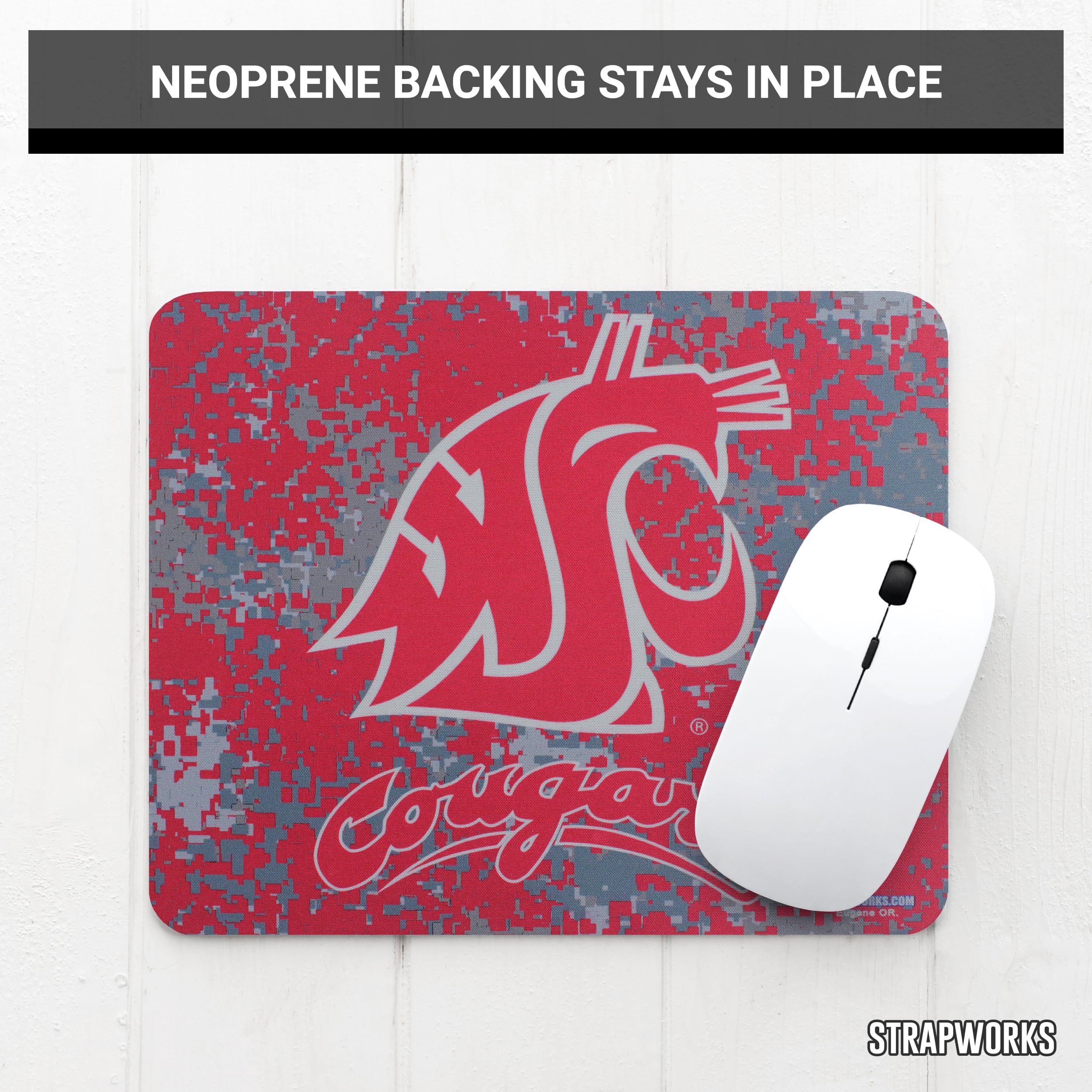 Washington State University Cougars Mouse Pad - Officially Licensed Collegiate Team Gear - Perfect for Home, Office & Gaming Setup