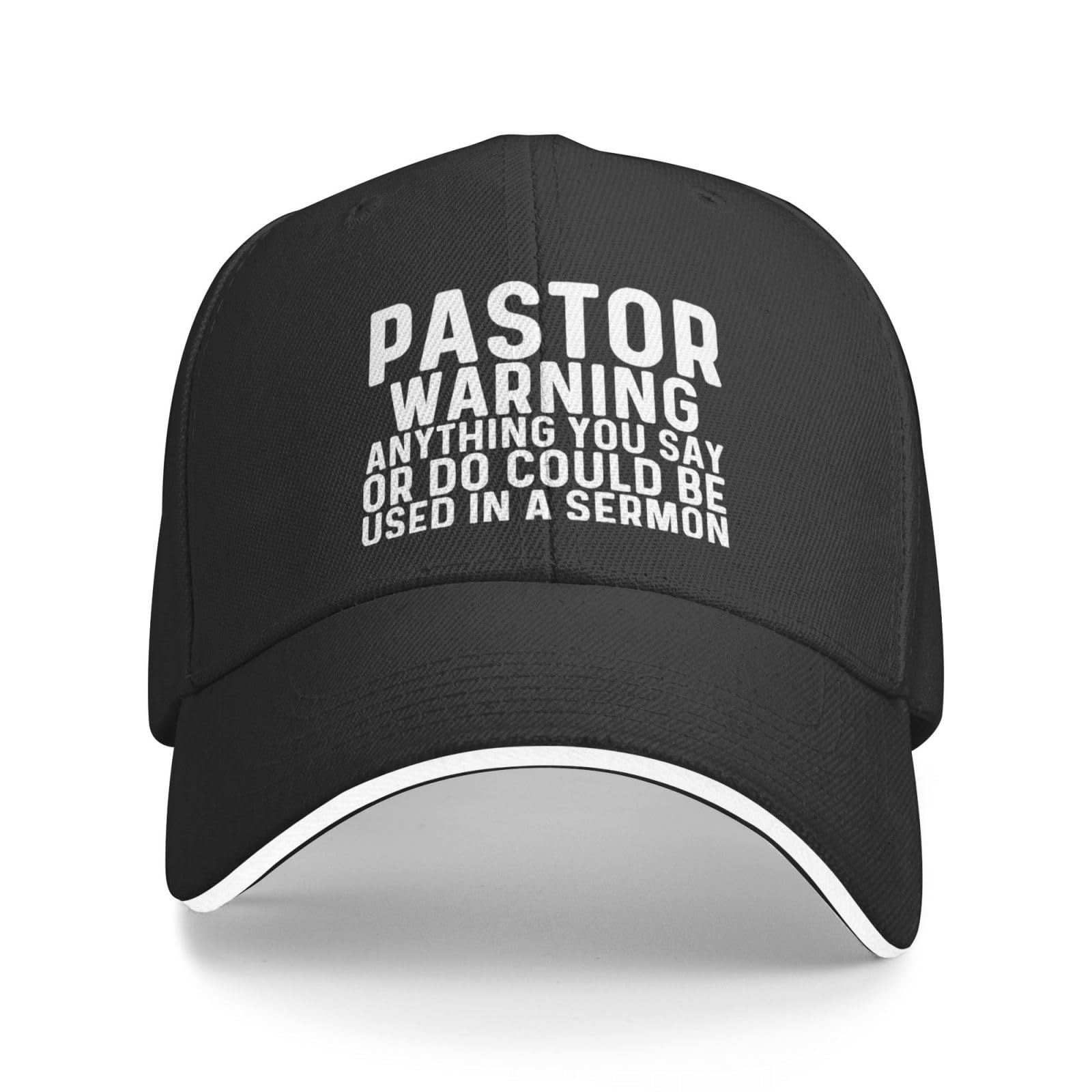 Pastor Warning Anything You Say Or Do Could Be Used in A Sermon - Funny Christian Baseball Cap for Men - Church Humor Gift for Pastors & Church Members - Perfect for Sunday Service & Bible Study