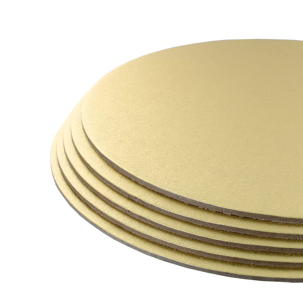Culpitt 10 Inch Double Thickness Cake Cardboards - 5 Pack Pale Gold Cut Edge 3mm Thick (90276) | Perfect for Wedding Cakes, Birthday Cakes & Professional Baking Displays