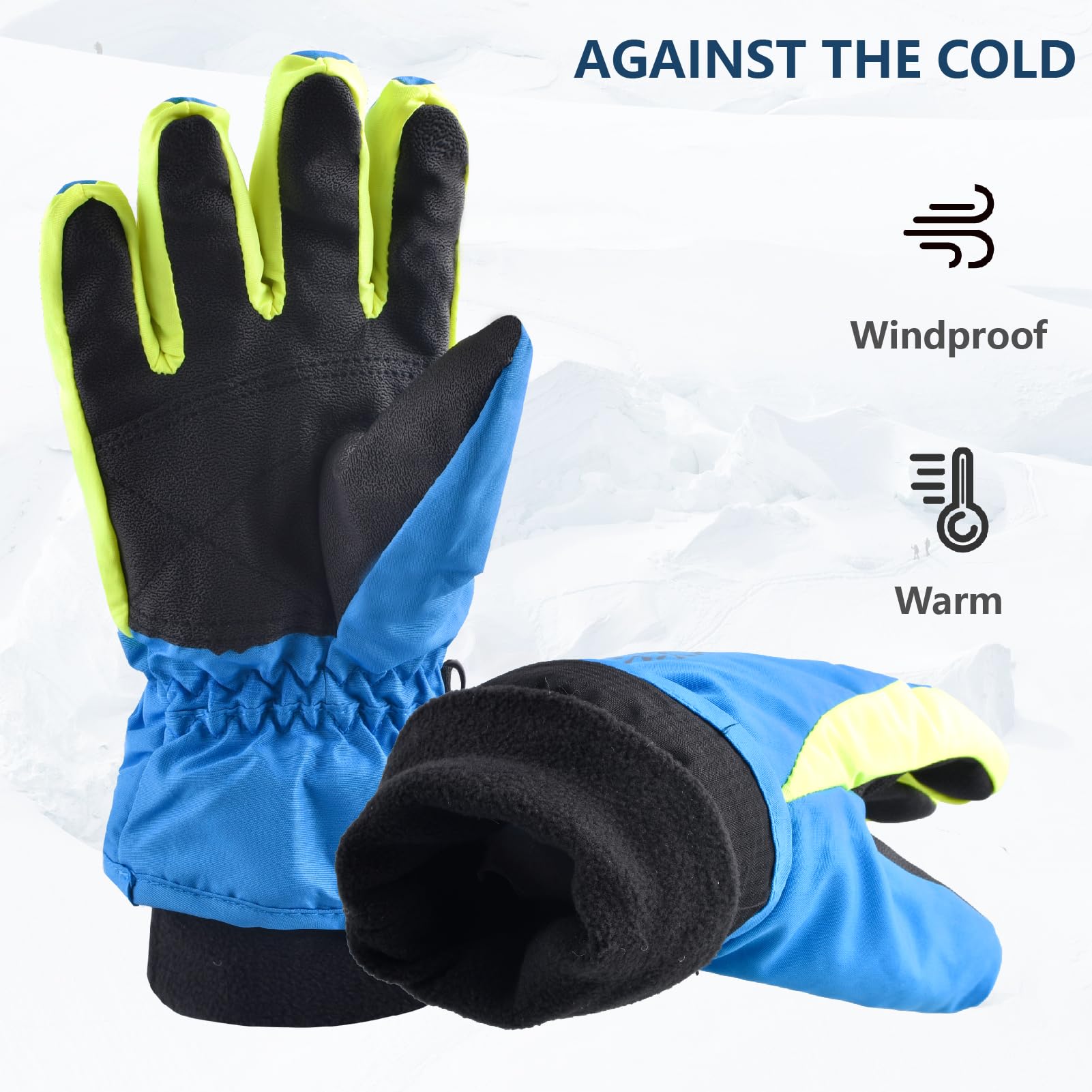 JEELAD Kids Winter Snow Gloves - Waterproof Ski Gloves for Boys & Girls - Warm Snowboard Gloves for Cold Weather - Perfect for Skiing, Snowboarding & Outdoor Winter Play