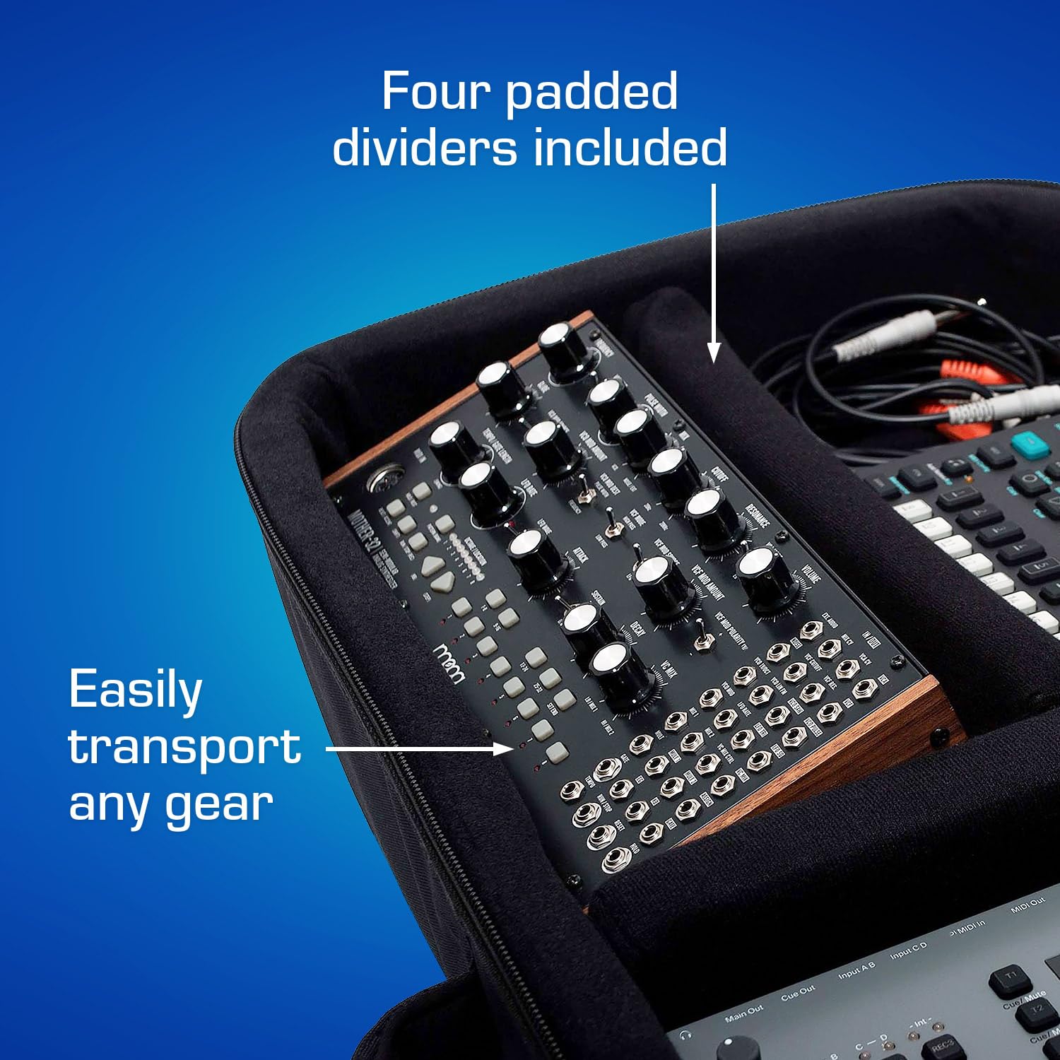 Moog Subsequent 37 / Subsequent 25 Custom-Fitted Padded Travel Case with Backpack Straps - Durable Analog Synth Protection for Studio & Stage Use