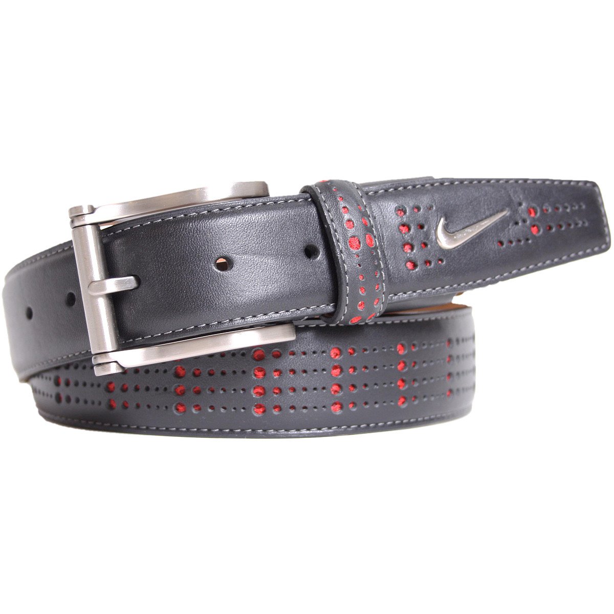 Nike Men's G-Flex Perforated Belt - Adjustable Casual & Dress Belt for Jeans, Pants & Work Attire - Comfortable & Stylish Waistband Accessory for Everyday Wear