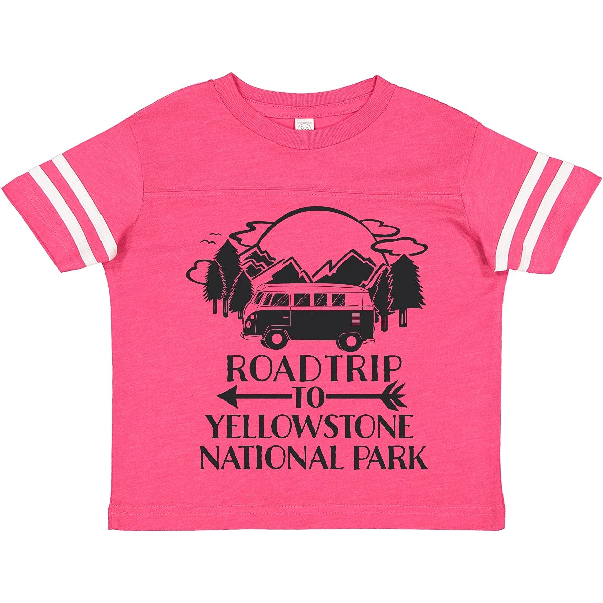 Road Trip to Yellowstone National Park Mountain Graphic Toddler T-Shirt - Fun Vacation Souvenir & National Park Gift for Kids