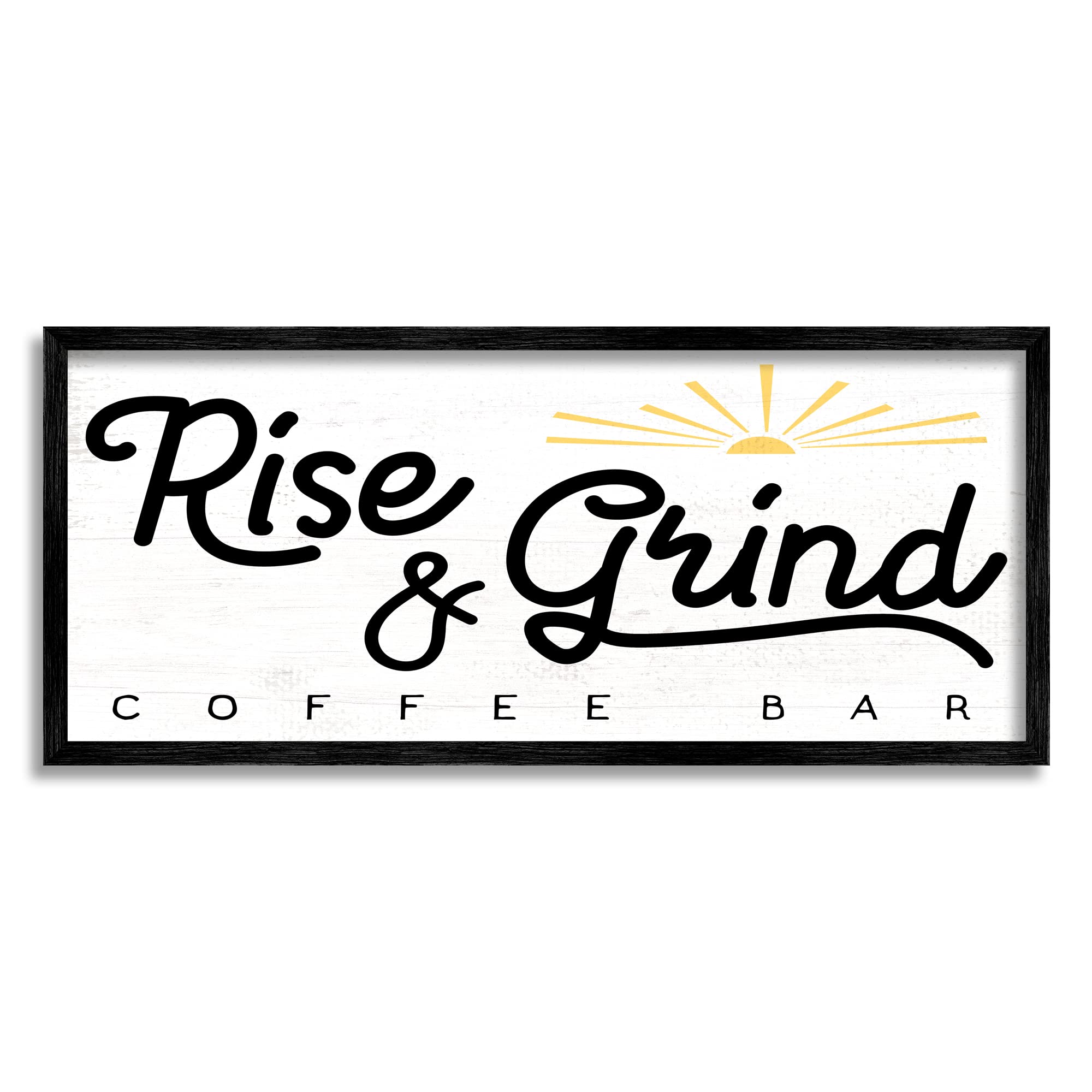 Stupell Industries Rustic Sunrise Coffee Bar Sign - Black Framed Wall Art 30
