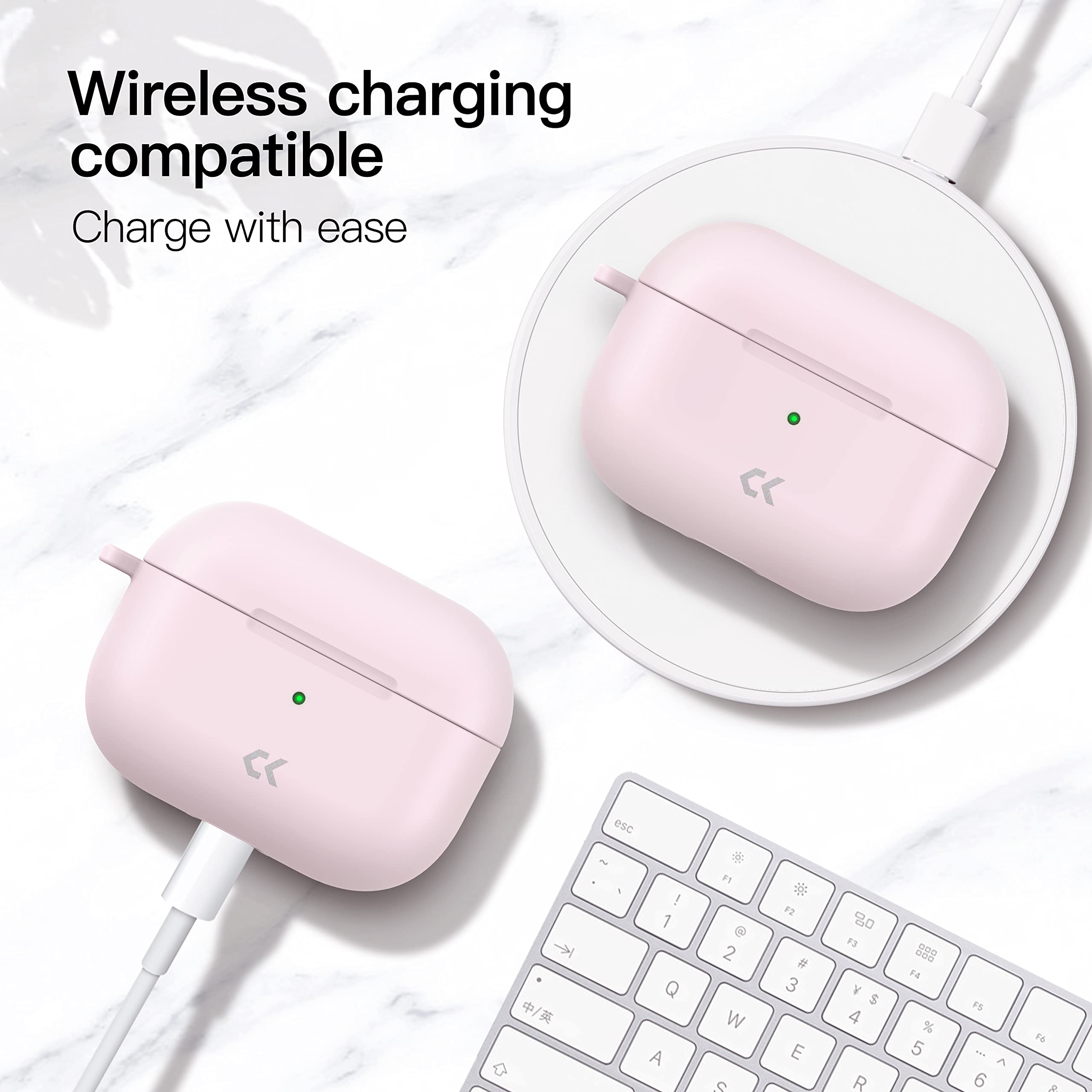 CASEKOO iPhone 12 Case & iPhone 12 Pro Case with AirPods Pro Case - Shockproof Protective Cover - Pink | Perfect for Daily Use, Travel & Gift Giving