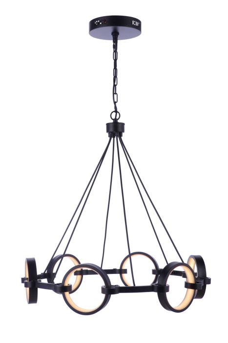 Craftmade Context 6-Light LED Chandelier - Modern Crystal Ceiling Light Fixture for Dining Room, Living Room & Bedroom - Energy Efficient Dimmable Lighting for Home Decor