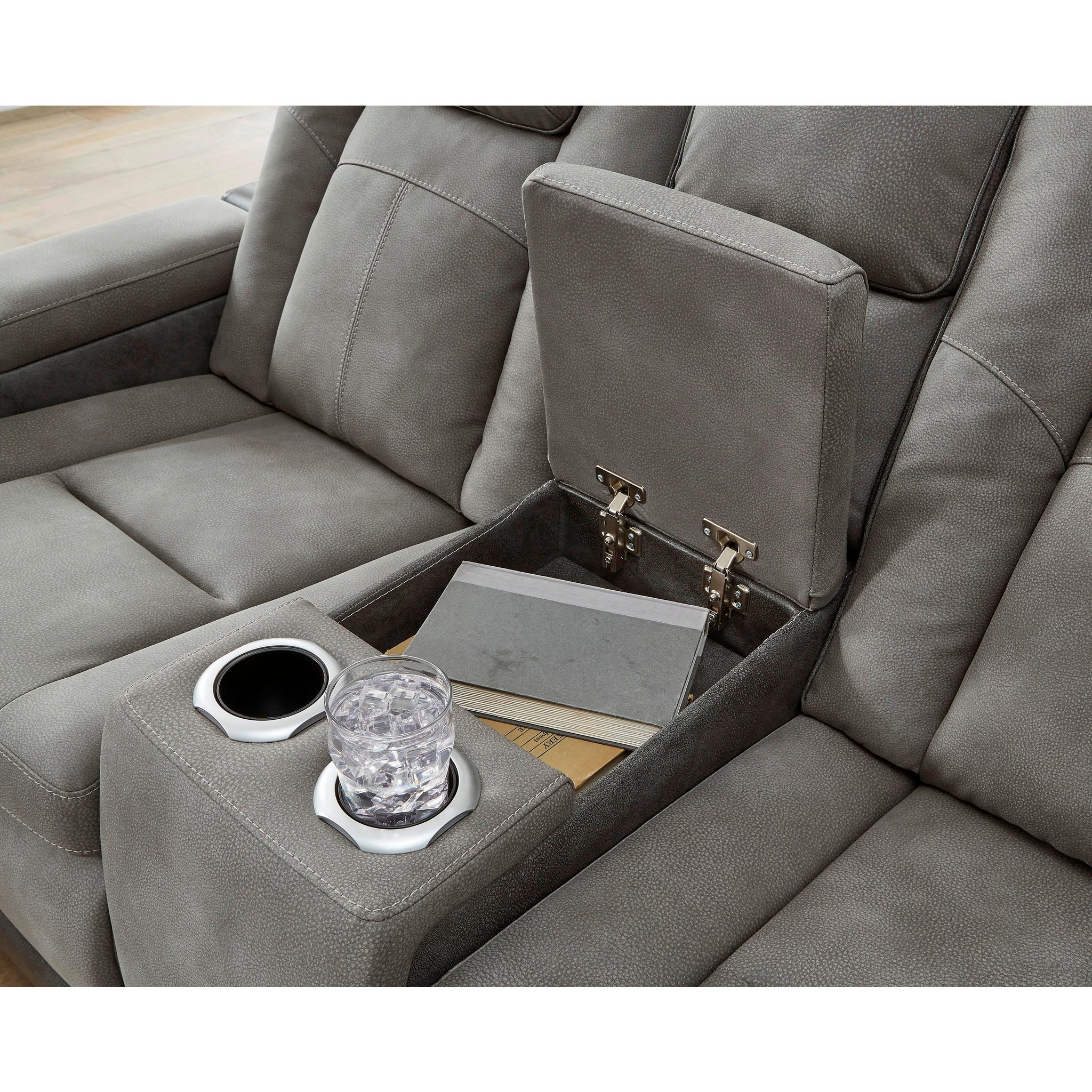 Next Generation DuraPella Power Reclining Loveseat with Console - Modern Comfort for Living Room, Home Theater & Small Spaces