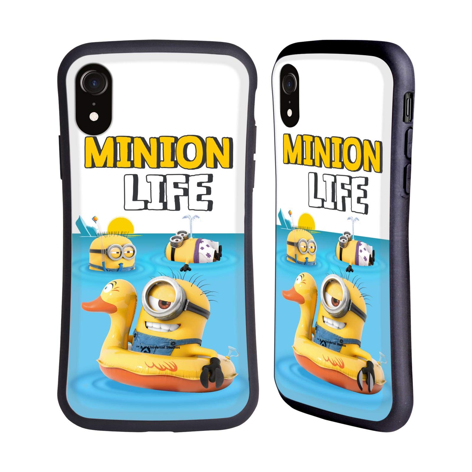 Officially Licensed Despicable Me Minions Beach Life Hybrid Case for iPhone XR - Funny & Durable Phone Cover for Summer, Vacation & Minions Fans