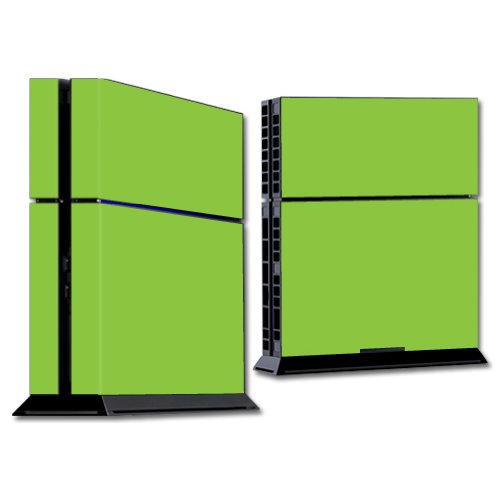 MightySkins Protective Vinyl Skin Wrap Sticker for Sony PlayStation 4 PS4 Console - Solid Green Color - Customizable Gaming Decal for Enhanced Protection & Style - Perfect for Gamers & Collectors