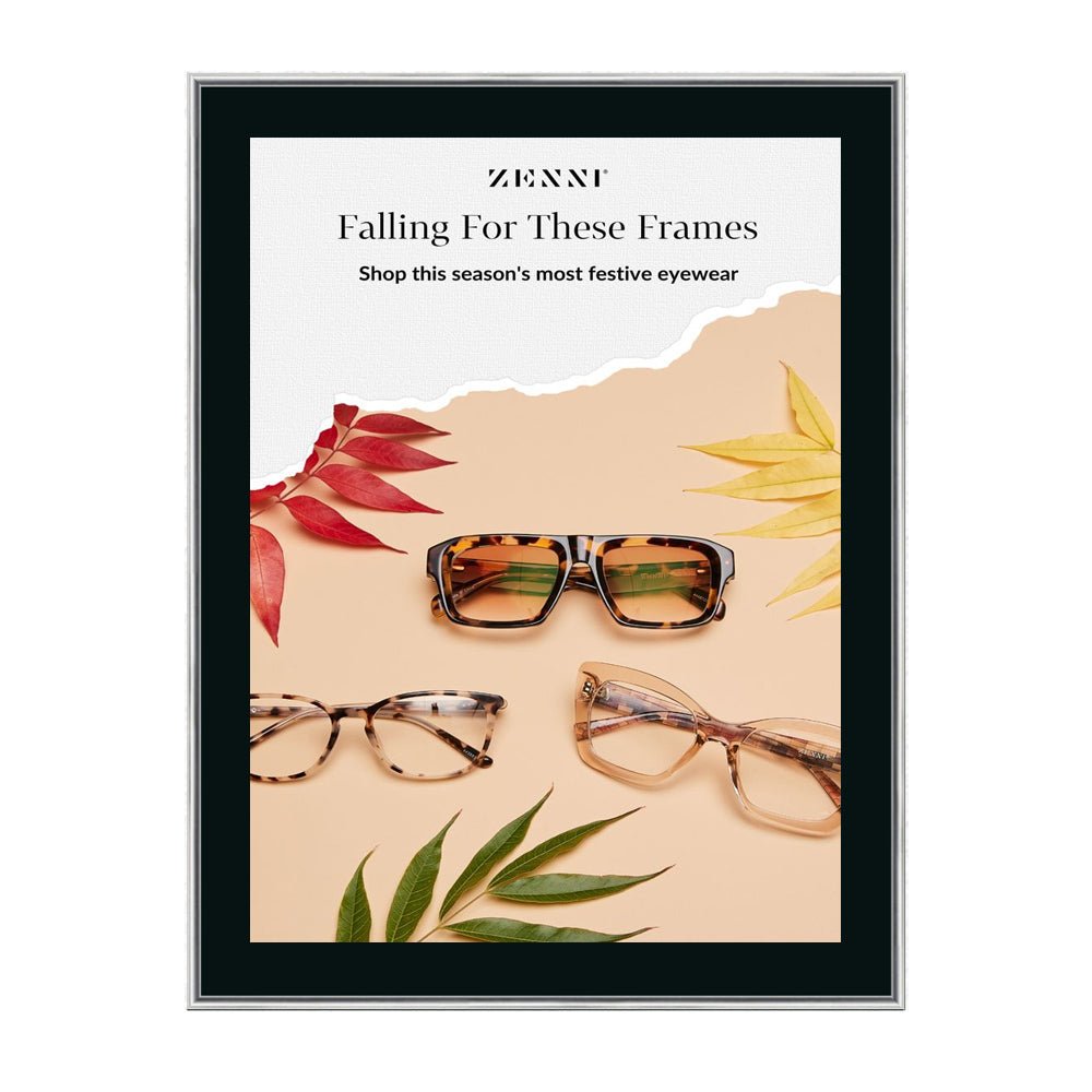 10x12 Poster Frame - SwingFrame Classic Metal Display with Matboard | Quick Change & Swing Open Design for Easy Poster Swapping | Perfect for Home, Office & Gallery Wall Decor