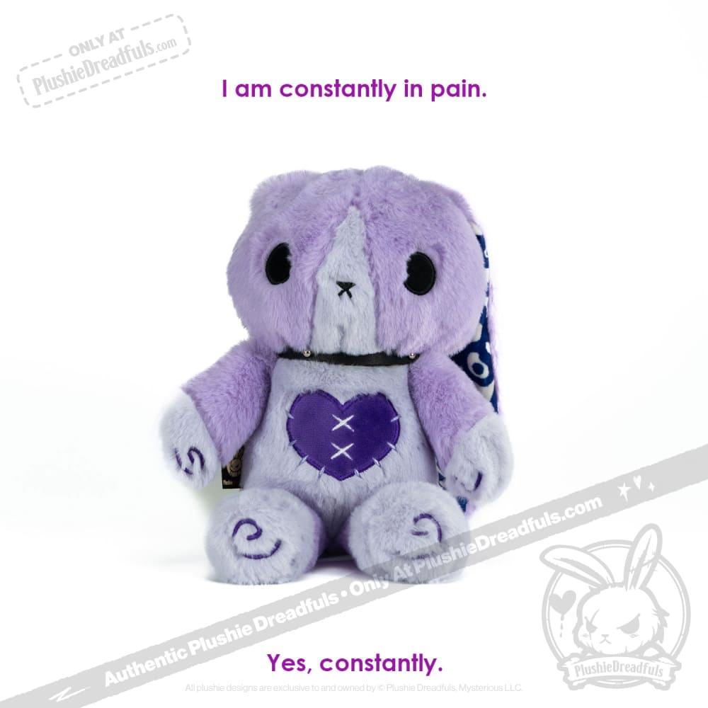 Plushie Dreadfuls Chiari Malformation Bunny - Soft Stuffed Animal Toy for Awareness & Comfort | Gift for Medical Warriors & Support Groups