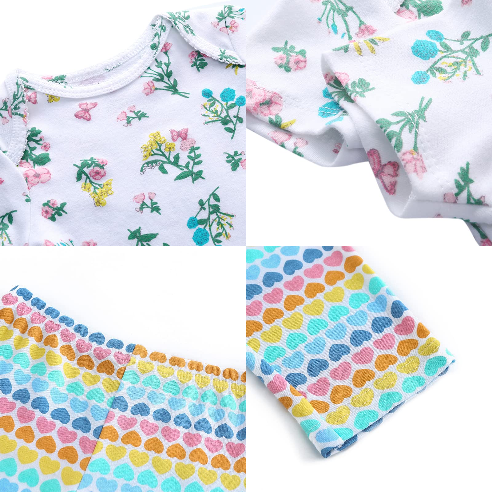 Organic Cotton Baby Bodysuits & Pants Set with Matching Cap & Scratch Mittens - Soft Newborn Clothes for Boys & Girls 0-12 Months | Perfect for Daily Wear, Photo Shoots & Gift Giving