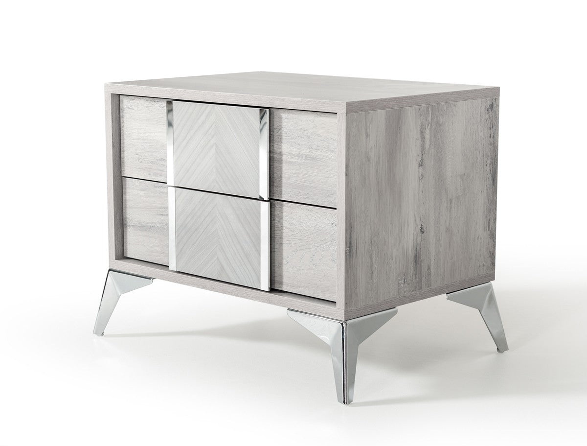 Modern Grey Bedroom Set - Italian Louisa Collection | Elegant Bed Frame, Nightstand & Dresser for Stylish Home Decor | Perfect for Master Bedroom, Guest Room & Apartment Living
