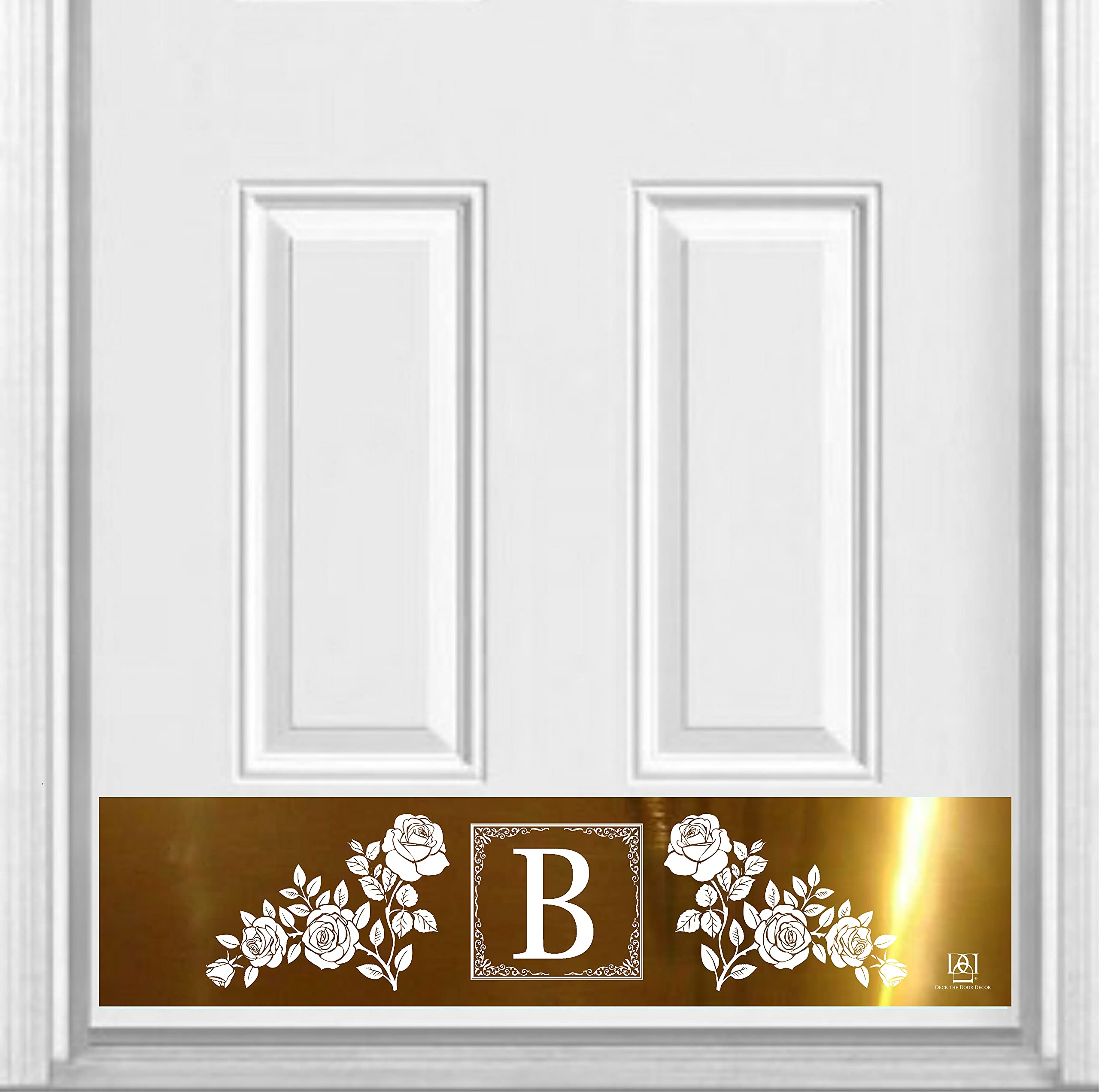 Engraved Brass Rose Door Kick Plate - Personalized & Durable for Home Decor