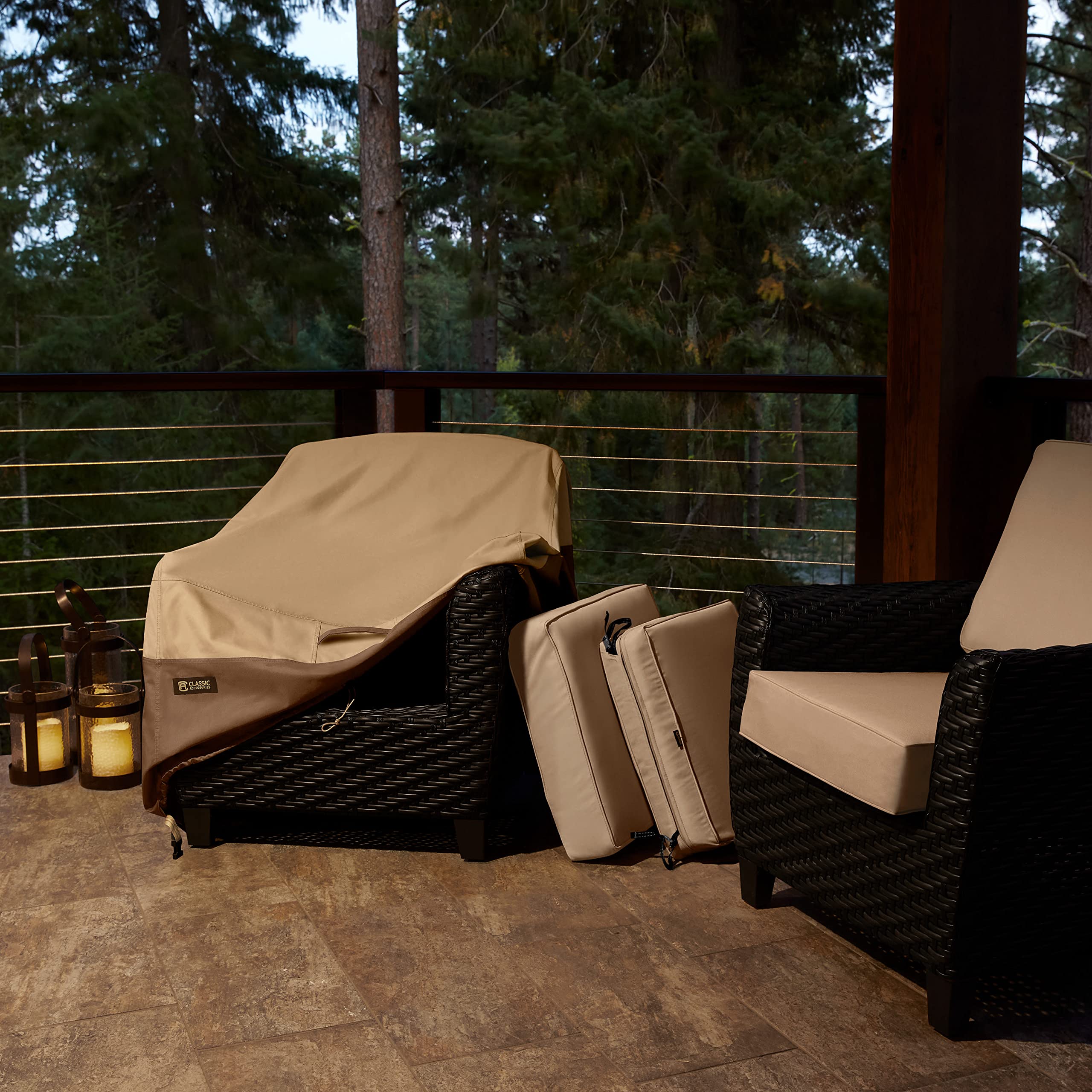 Classic Accessories Veranda's Best Waterproof Adirondack Patio Chair Cover, 32 x 34 x 36 Inch - Durable Outdoor Furniture Protection for All Seasons