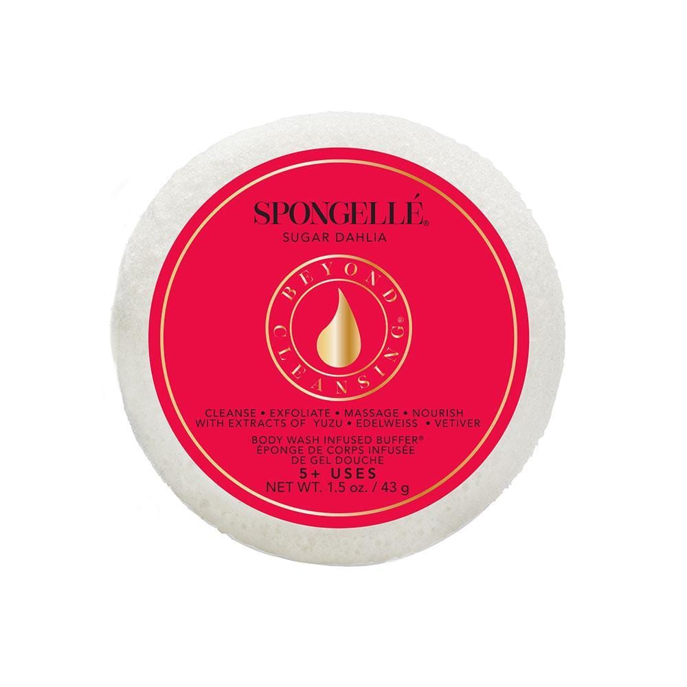 Sugar Dahlia Scented Body Wash Infused Spongette Buffer - Exfoliating & Moisturizing Shower Sponge for Soft Skin - Perfect for Daily Shower & Spa Relaxation