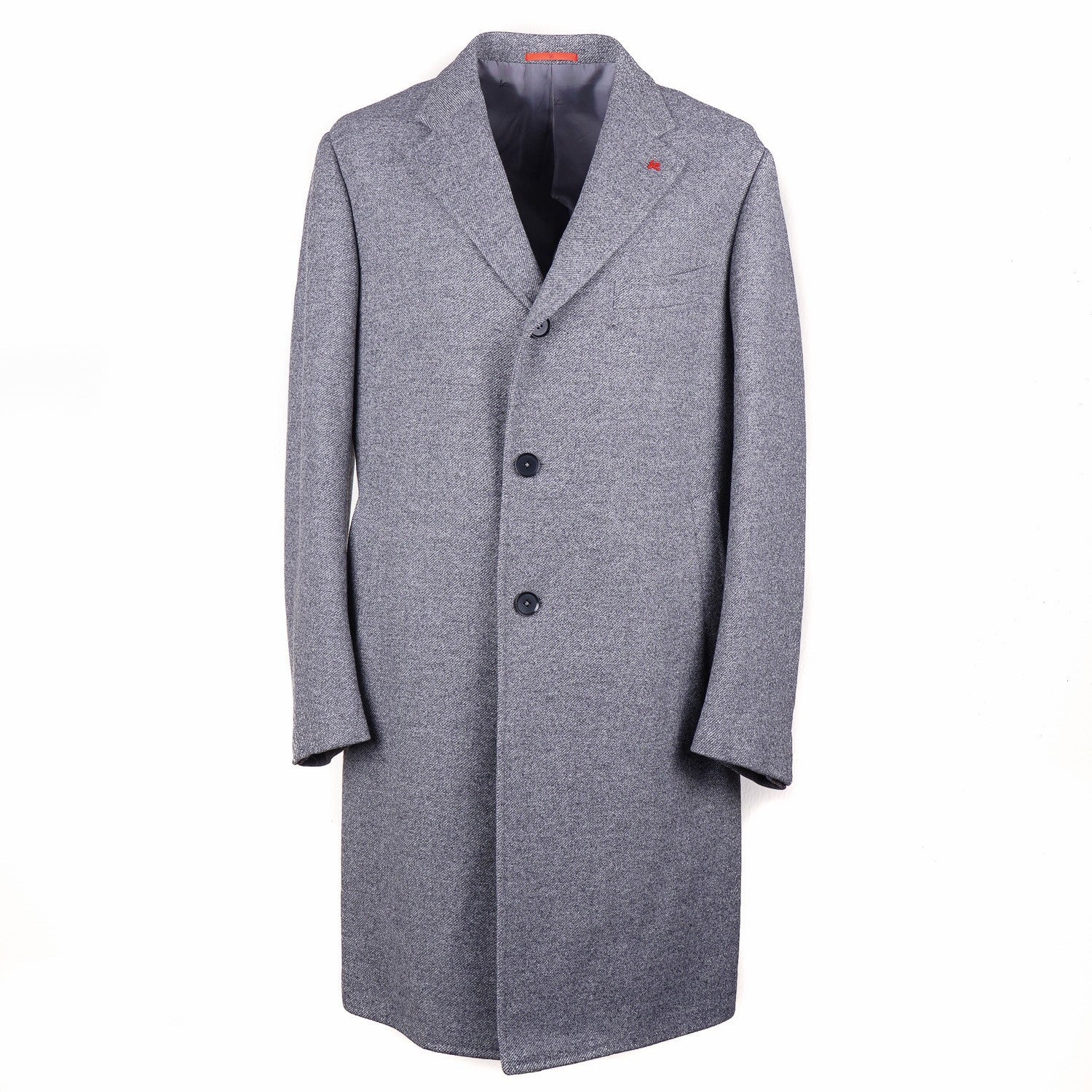 Isaia Gray Wool and Cashmere Overcoat for Men - Premium Winter Coat with Luxury Fabric - Perfect for Business, Formal Events & Cold Weather Fashion