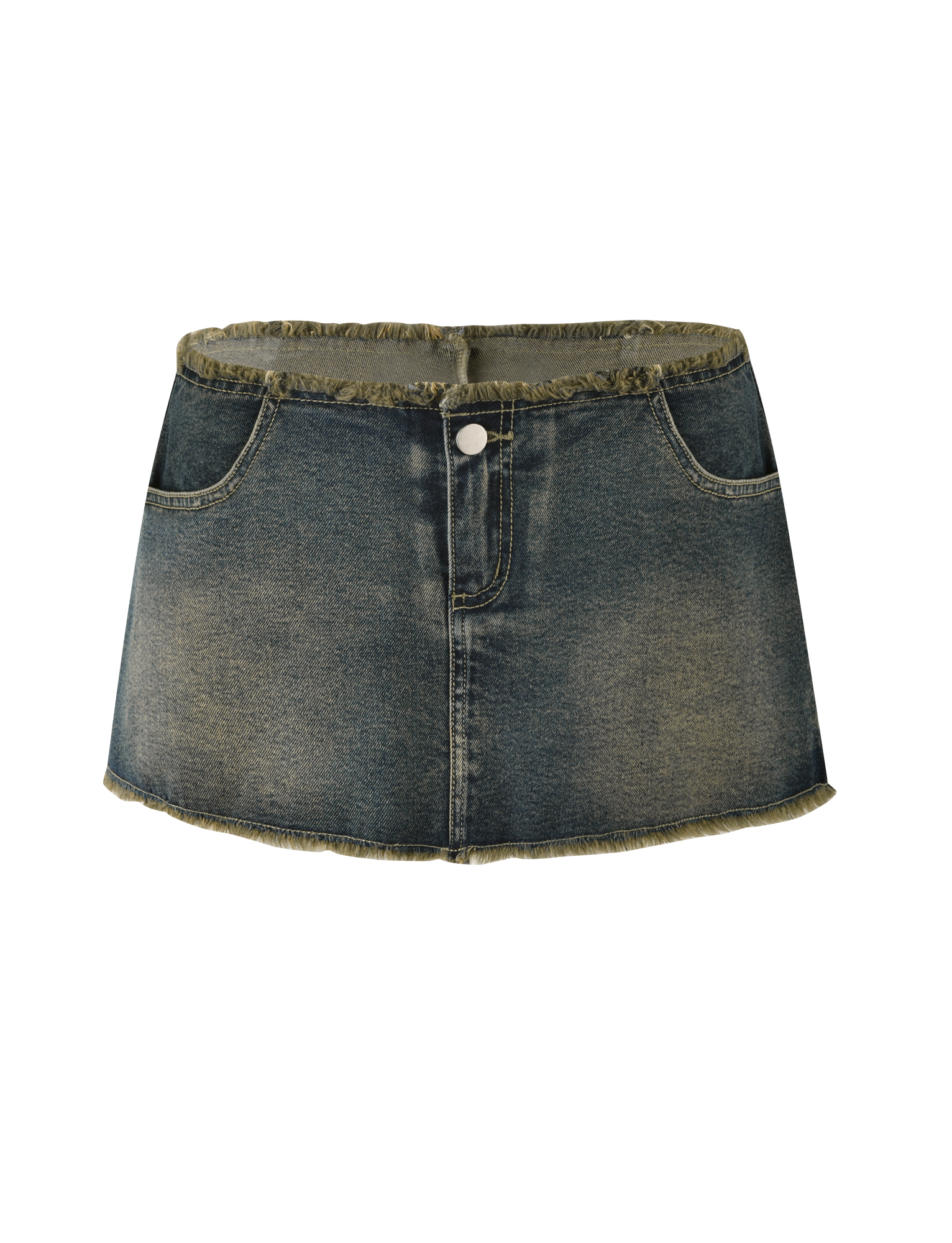 OPHELIE MINI SKORT Denim Blue - Women's High Waisted Stretch Denim Skort for Casual Wear, Summer Outfits & Beach Vacations