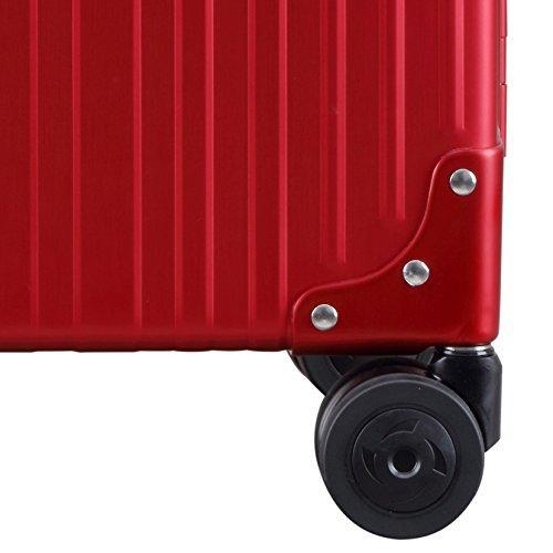Aleon 26 Inch Hardside Checked Luggage - Lightweight Aluminum Suitcase with Spinner Wheels, TSA Lock (Ruby Red) - Perfect for International Travel, Business Trips & Vacation