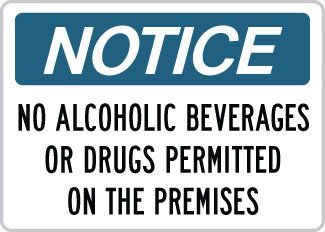 No Alcohol or Drugs Allowed Sign - Durable Indoor/Outdoor Warning Sign for Businesses, Schools & Public Areas