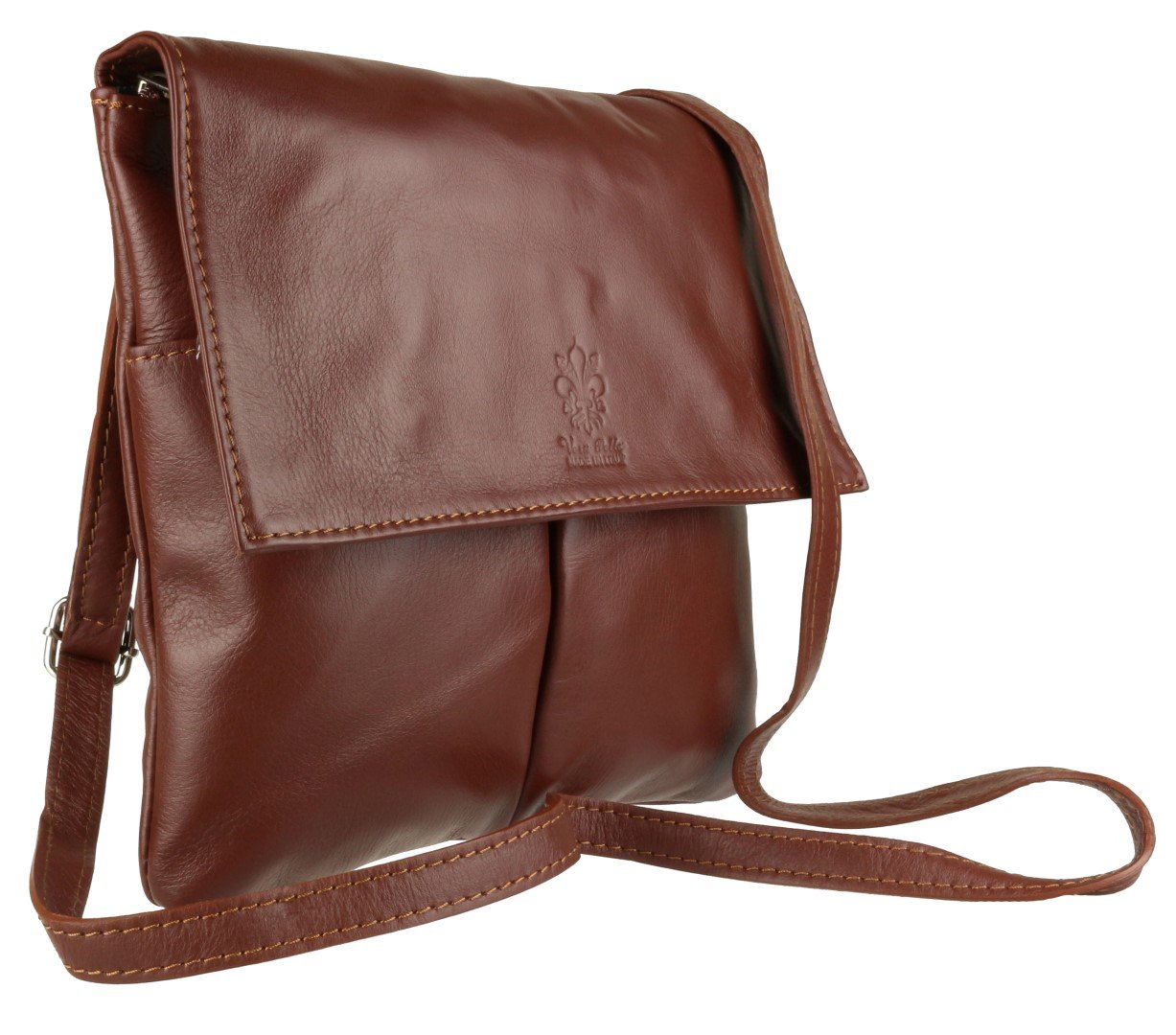 Stylish Italian Genuine Leather Crossbody Bag for Women with Double Pockets - Perfect for Work, Travel & Everyday Use