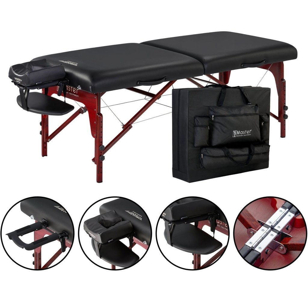 Master Massage® 31 Montclair Portable Massage Table with Adjustable Height & Ambient Light System - Professional Massage Therapy Table for Home, Spa & On-the-Go Use