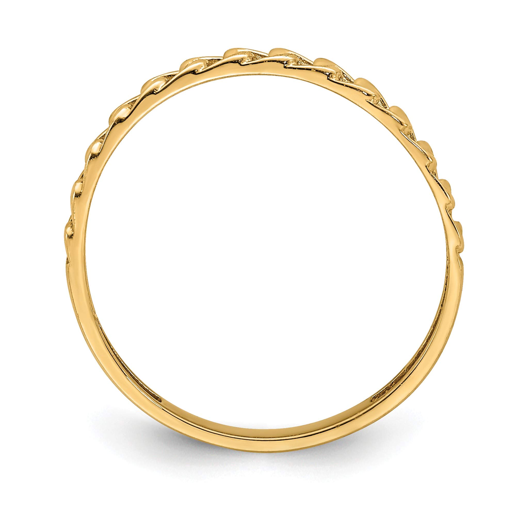 14K Rose Gold Link Chain Ring for Women - Size 7, Dainty Minimalist Jewelry Gift for Her - Perfect for Anniversary, Valentine's Day & Everyday Wear