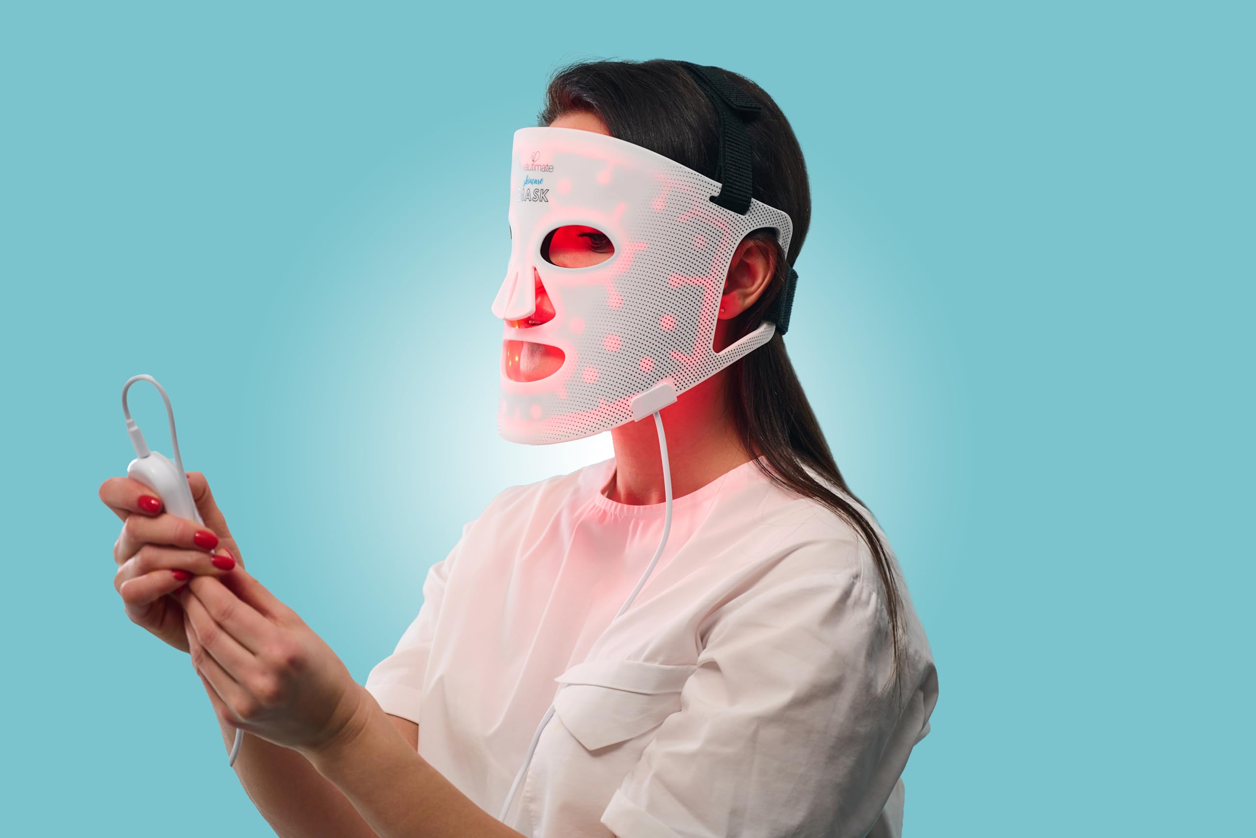 LED Light Therapy Face Mask for Wrinkles & Acne - Red Blue & 850nm Infrared Light Treatment - At-Home Skincare Device for Anti-Aging & Clear Skin - Perfect for Daily Facial Care & Spa Nights