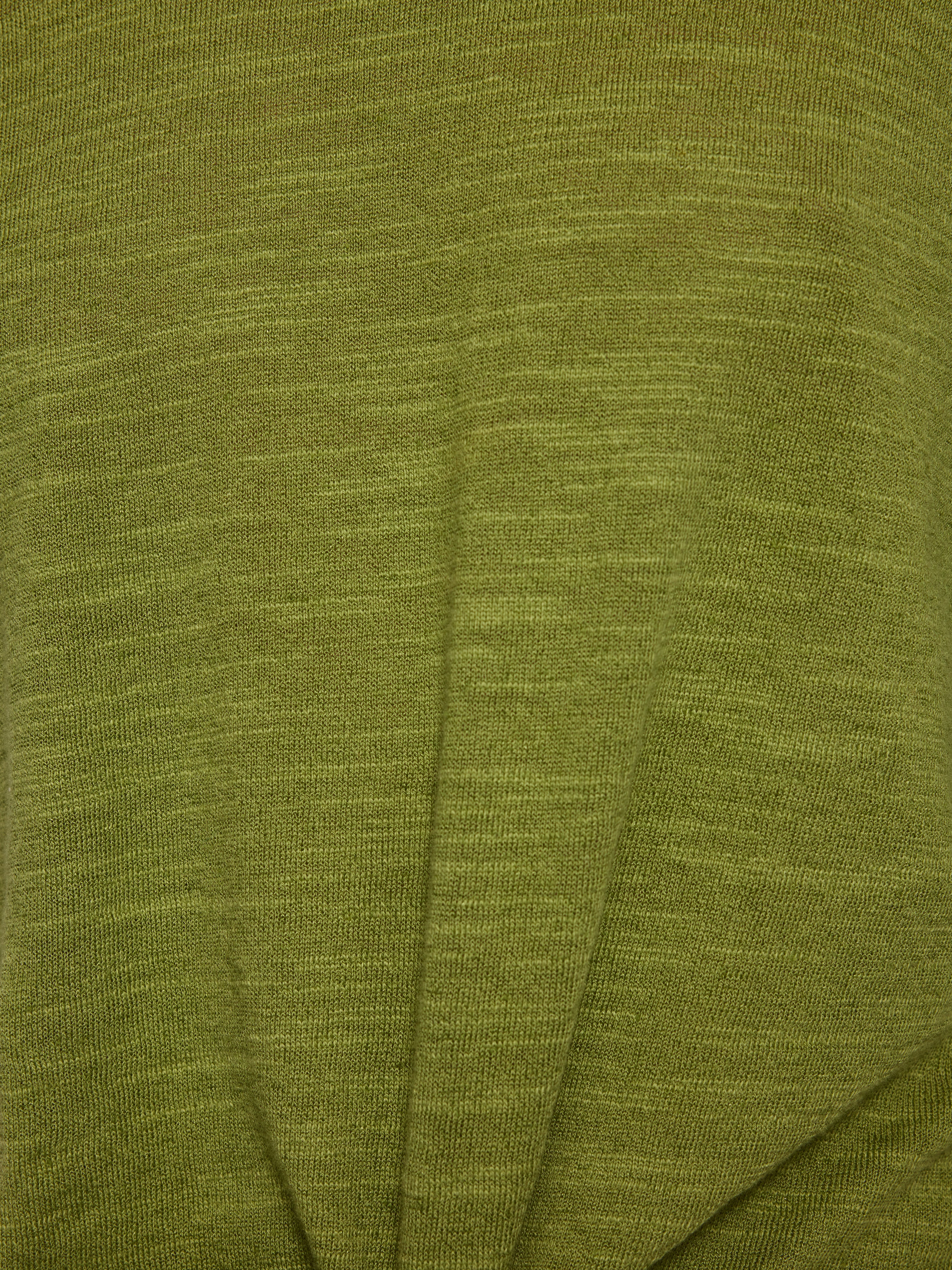 Green Linen Cotton Tie Top for Women - Casual Summer Blouse for Beach, Vacation & Everyday Wear
