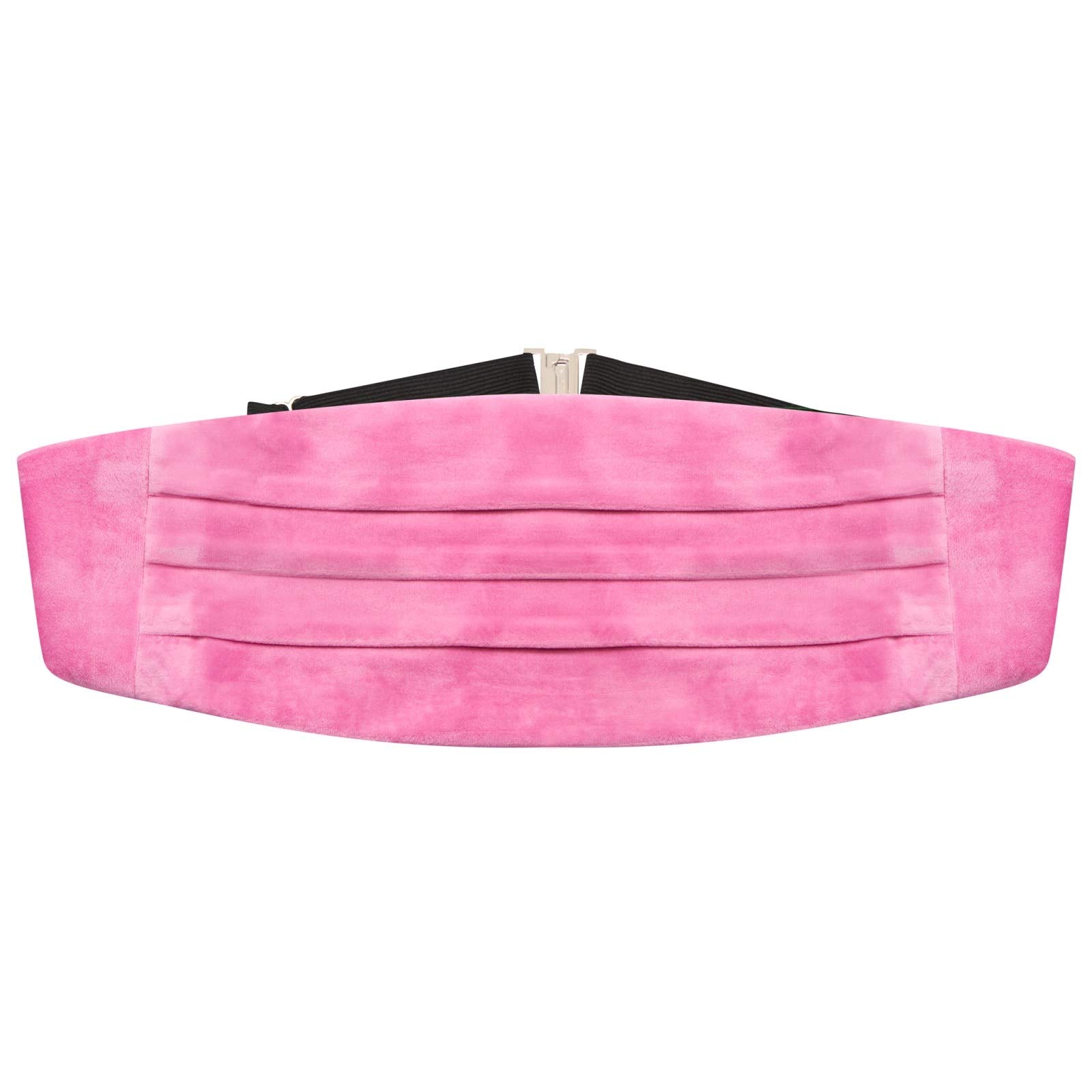 King & Priory Pink Velvet Cummerbund Waistband - Elegant Satin Waist Cincher for Weddings, Prom & Formal Events - Plus Size Adjustable Waist Accessory for Women