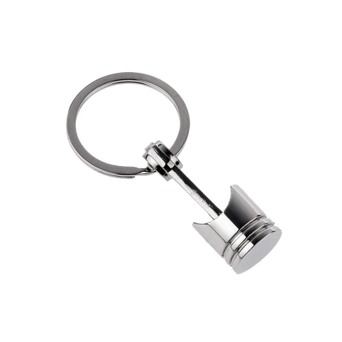 High-Quality Metal Piston Keychain - Authentic Auto Engine Part Keyring with Valve & Connecting Rod - Perfect for Car Enthusiasts & Mechanics Gifts