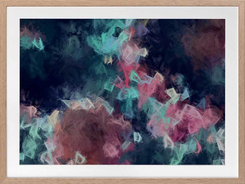 Diamond Storm Framed Art Print - Modern Abstract Wall Decor for Living Room, Bedroom & Office - Perfect for Home & Office Decoration