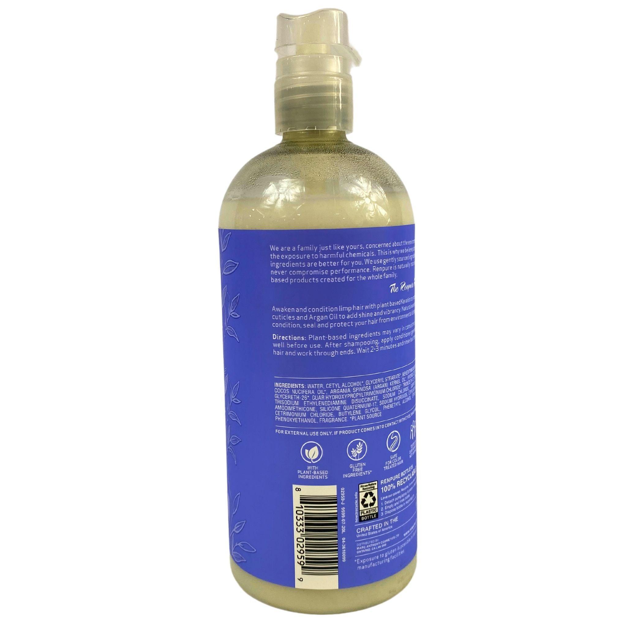 Renpure Plant Based Beauty Keratin & Argan Oil Restorative Conditioner 24oz (48 Pack) - Hydrating Hair Treatment for Dry, Damaged Hair - Perfect for Salons & Home Hair Care