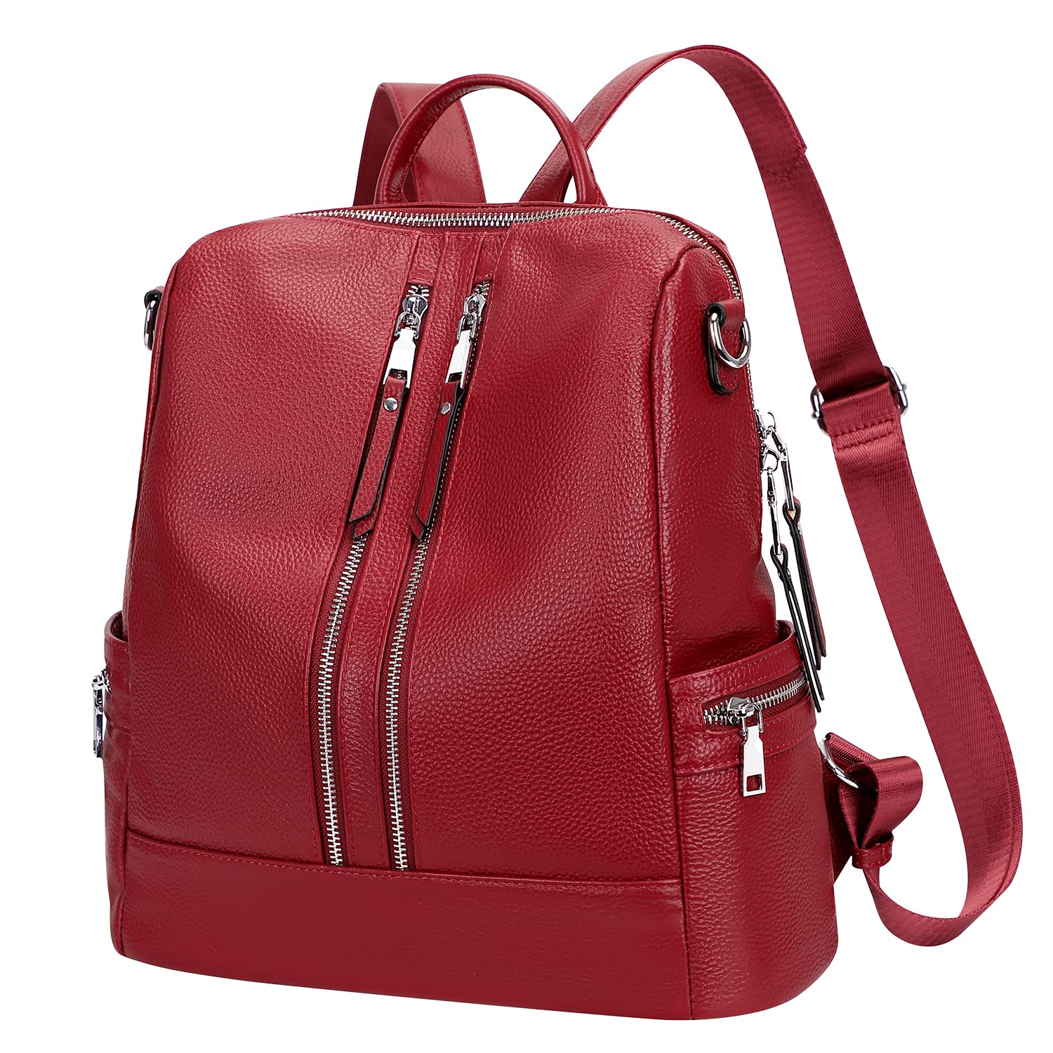 Genuine Leather Backpack Purse for Women - Convertible Shoulder Bag & Crossbody Bag with Laptop Compartment - Perfect for Work, Travel & Daily Use