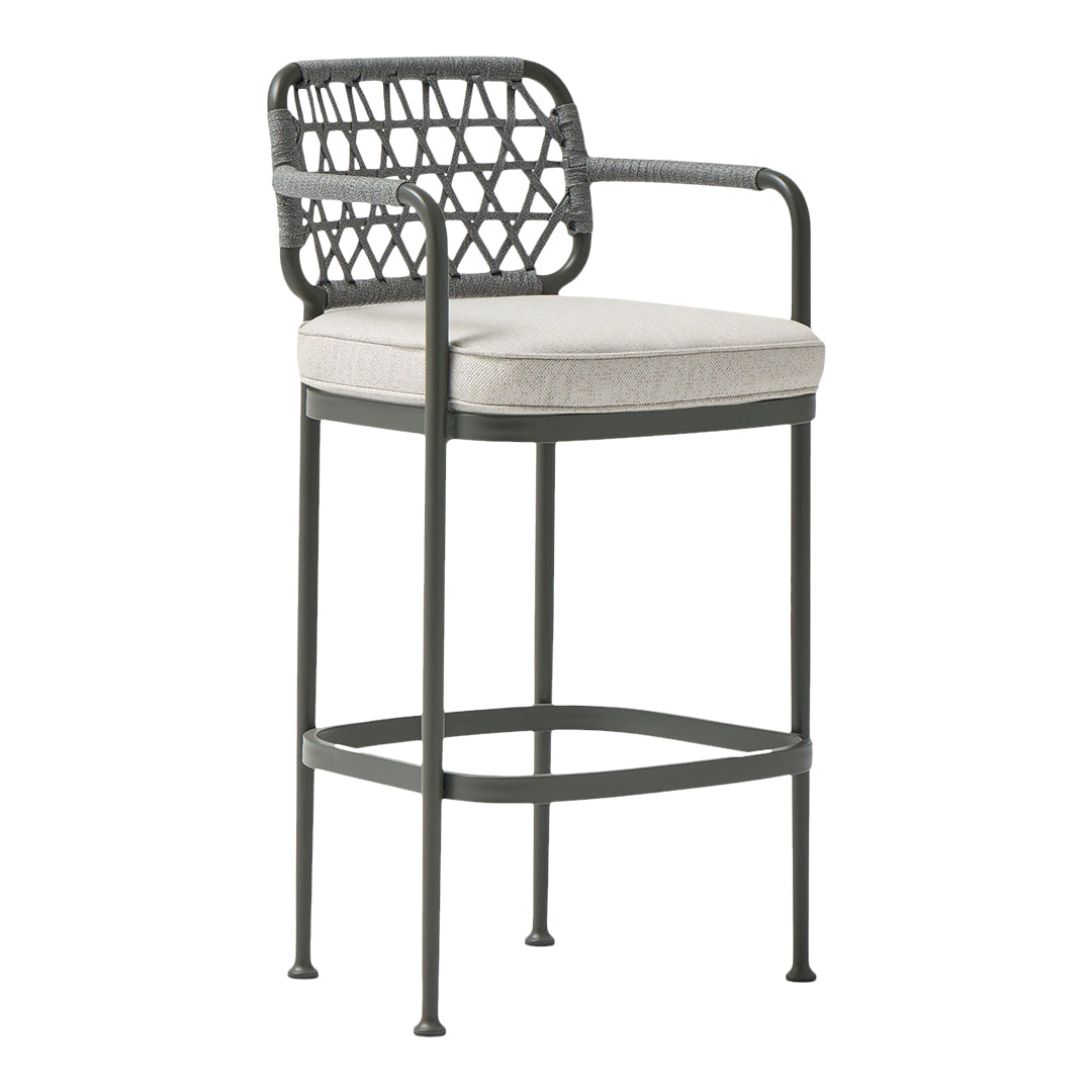 Curio Outdoor Bar Stool - Weather-Resistant Patio Bar Height Stool for Backyard, Deck & Poolside - Adjustable Height & Comfortable Seating for Outdoor Entertaining