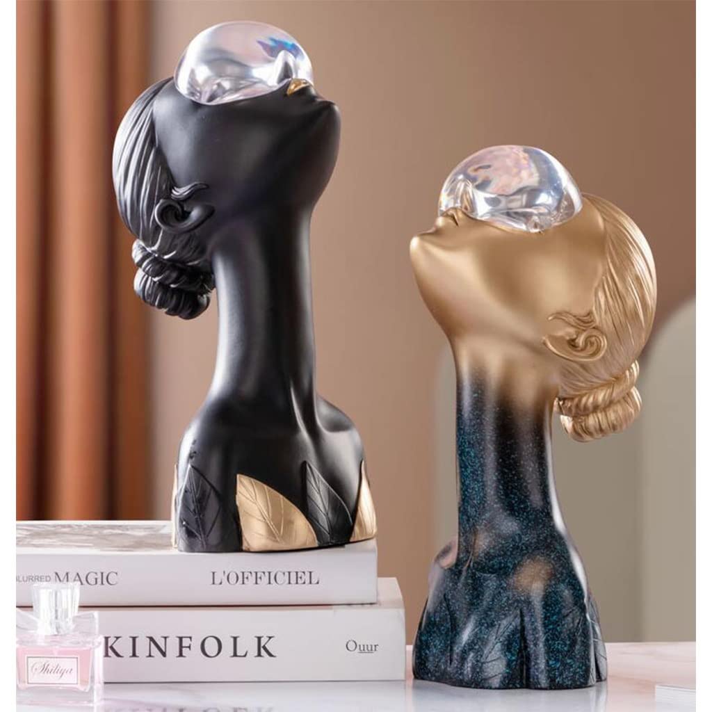 Abstract Resin Woman Sculpture - Modern Home Decor Statue for Living Room, Table, Shelf, Bathroom & Bedroom - Unique Figurine Gift Souvenir (Blue) | Perfect for Contemporary Spaces, Housewarming Gifts & Artistic Interior Design