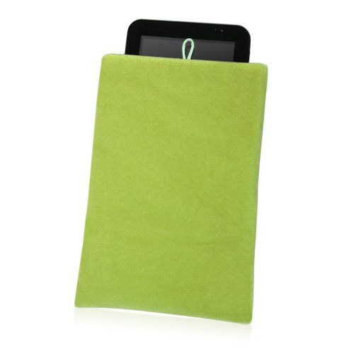Premium Velvet Pouch Case for Kindle 3rd Generation (2010) - Soft Velour Fabric Sleeve with Drawstring Closure - Bold Orange - Perfect for Travel, Reading & Device Protection