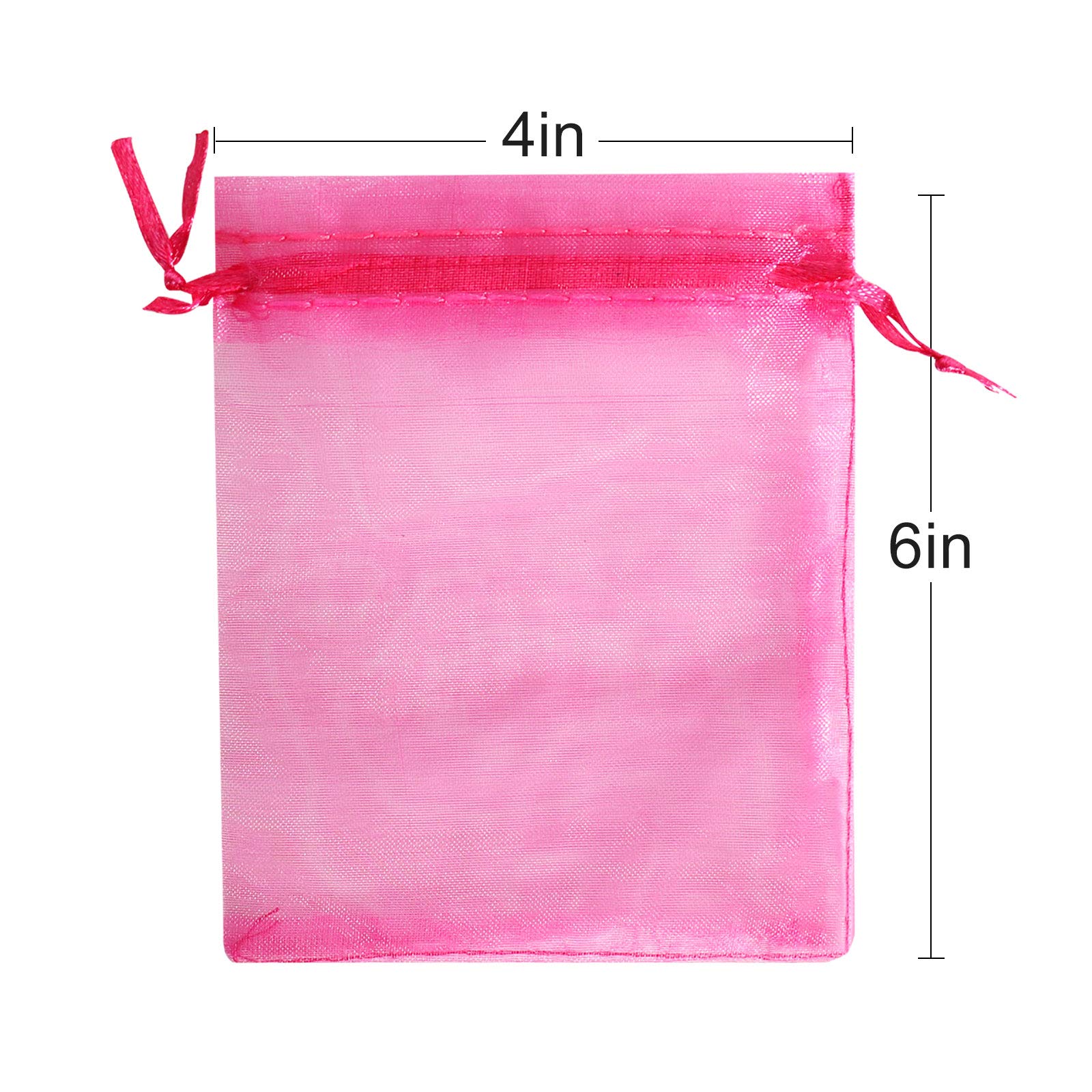 Lautechco 100Pcs 4x6 Inches Rose Organza Bags - Elegant Wedding Favors, Bridal Shower Gifts, Party Favor Bags with Drawstring for Jewelry, Candies, Soaps - Perfect for Baby Showers, Birthday Celebrations & Special Events