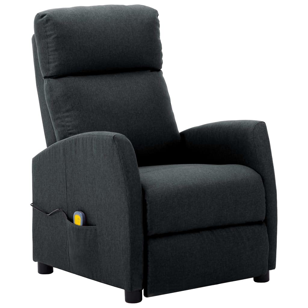 Dark Gray Fabric Reclining Lounge Chair - Single Theater Seating Recliner Sofa with Padded Seat for Home, Office & Reading | Massage Function for Ultimate Relaxation