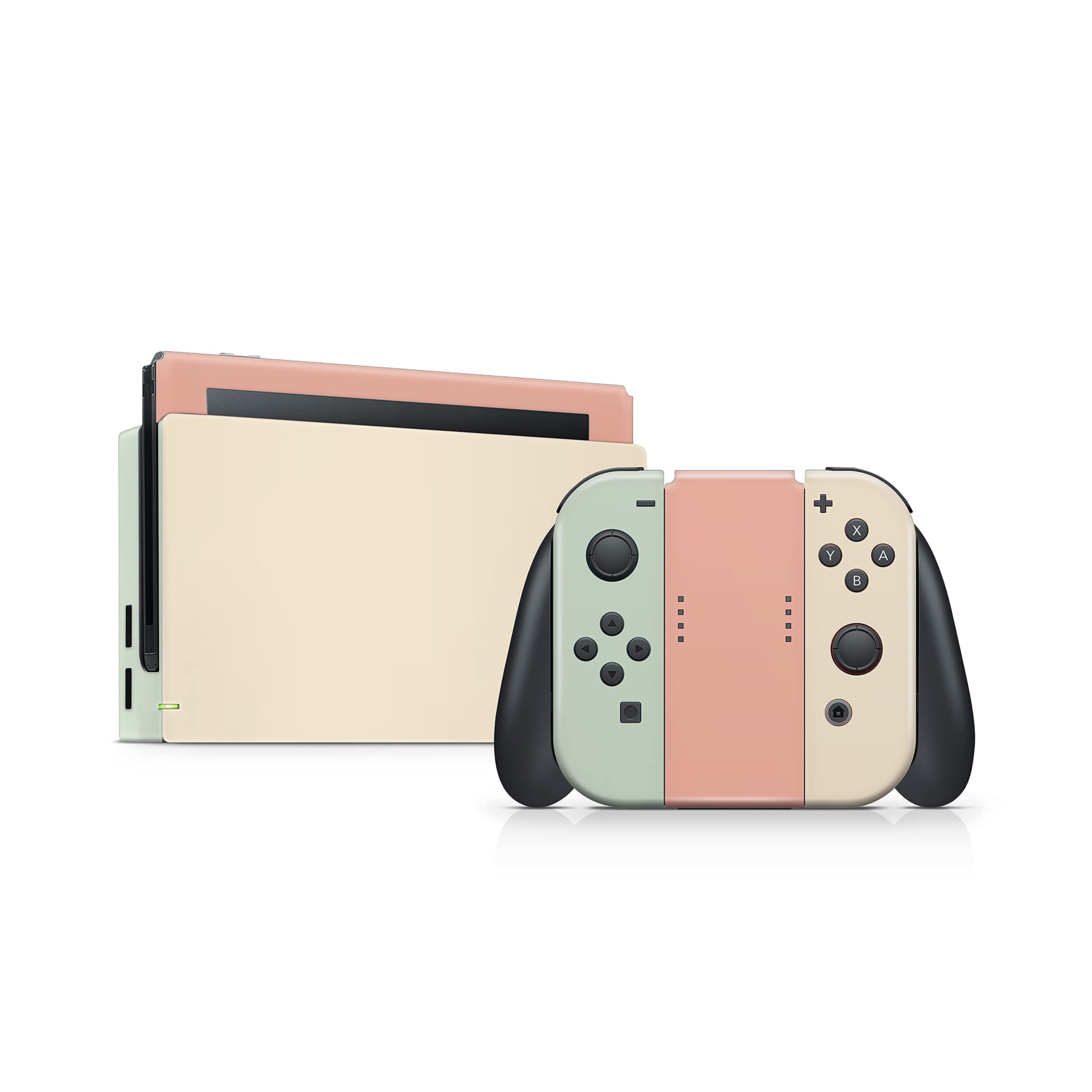 Pastel Classic Nintendo Switch Skin Wrap Cover - Premium 3M Vinyl Full Wrap Decal with Color Blocking Design | Compatible with Nintendo Switch Console | Perfect for Gaming Protection and Personalization