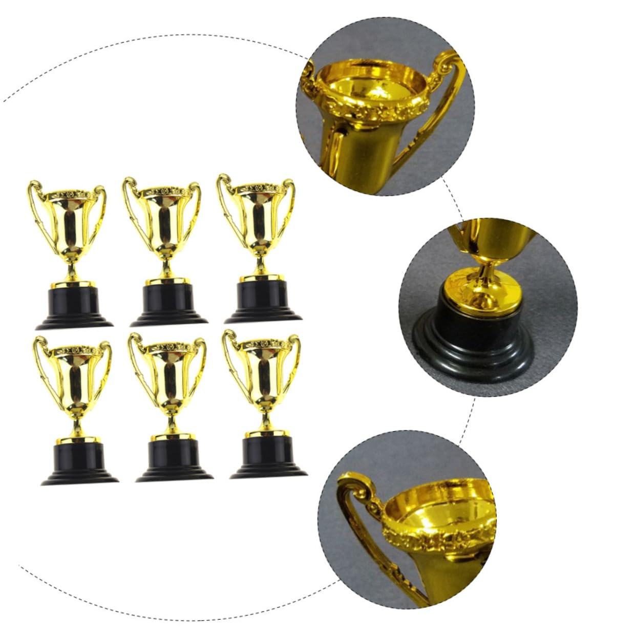 SUPVOX 60-Piece Plastic Trophy Set - Funny Award Cups for Kids Competition, Sports & School Prizes - Reusable Base - Perfect for Classroom Rewards, Birthday Party Games & Sports Day Events