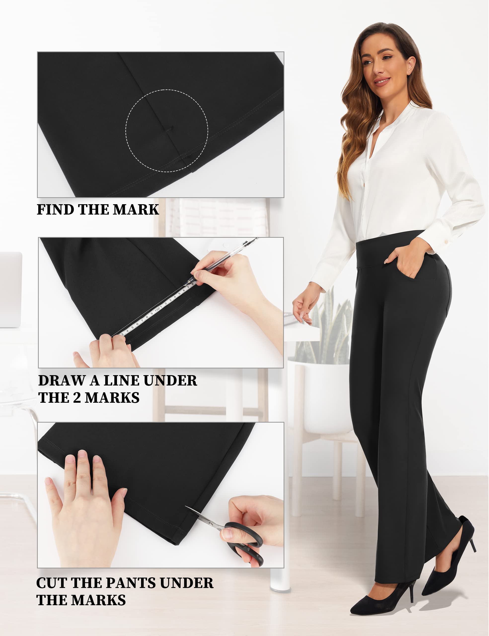 Desol Flare Leggings for Women - High Waisted Bootcut Yoga Pants with Pockets, Tummy Control Bootleg Work Pants | Perfect for Yoga, Gym, Office & Casual Wear