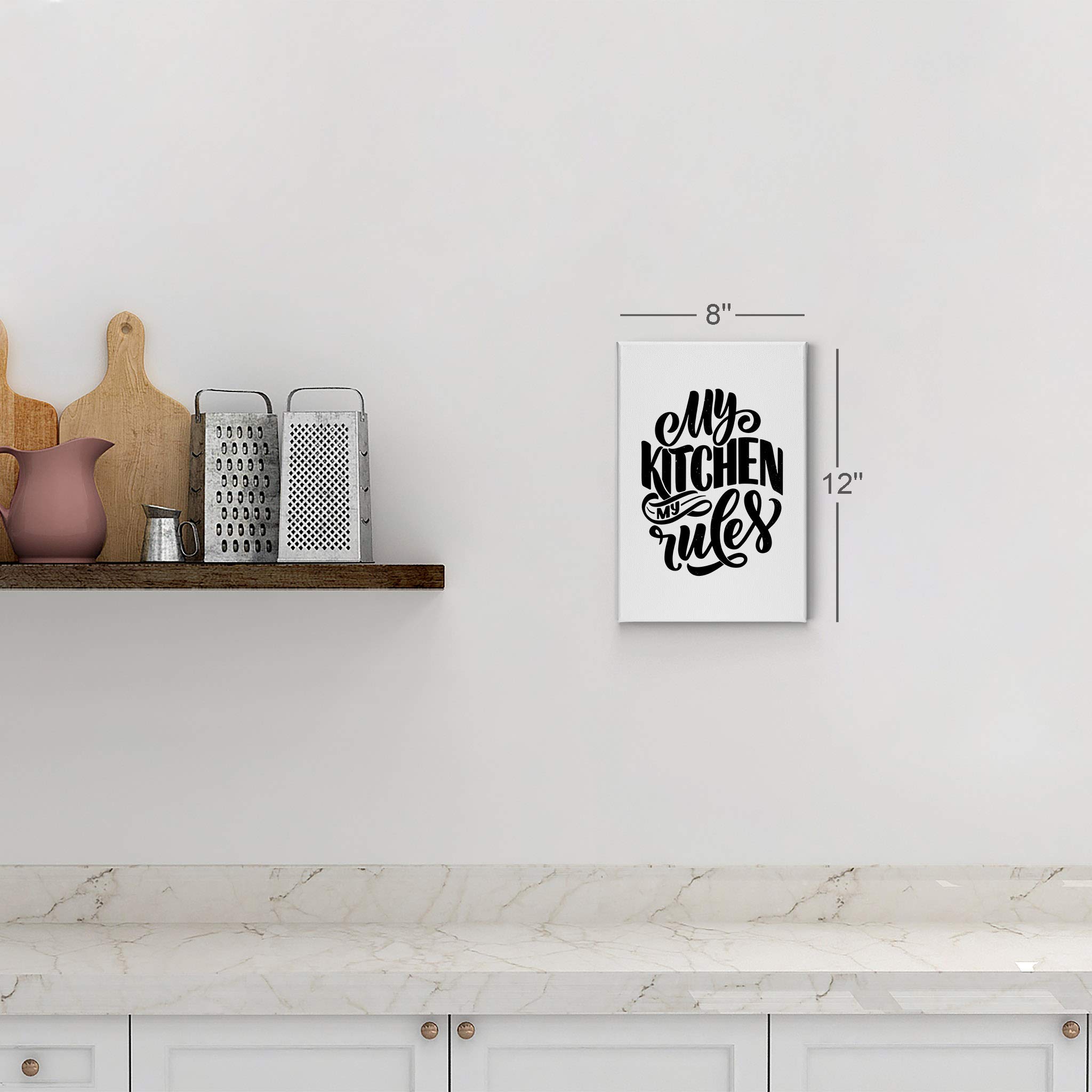 My Kitchen My Rules Quote Canvas Wall Art Print - 36x24 Inch Farmhouse Kitchen Decor for Dining Room, Restaurant & Cafe - Ready to Hang Modern Housewarming Gift for Home & Office