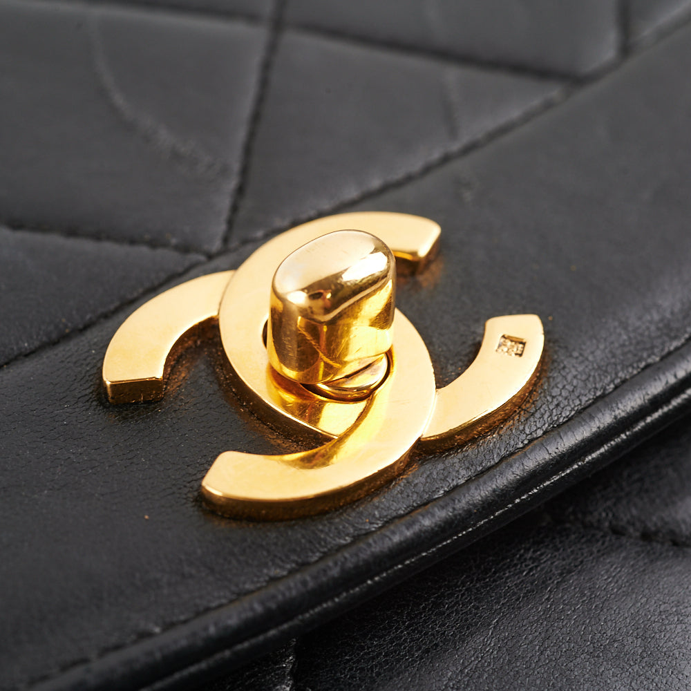 Chanel Medium Diana Black Leather Shoulder Bag - Luxury Designer Handbag for Women | Perfect for Work, Travel & Evening Events