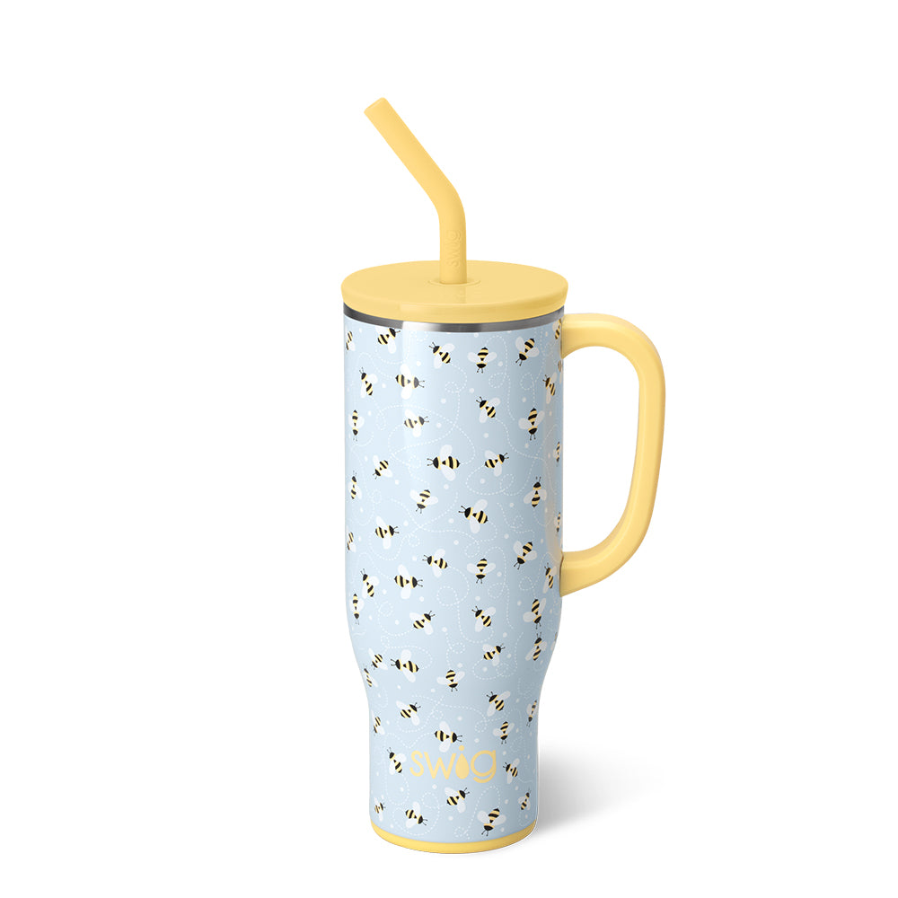Busy Bee Mega Mug 30oz - Large Insulated Coffee Cup with Handle, BPA-Free Travel Tumbler for Hot & Cold Drinks - Perfect for Office, Commute, Camping & Outdoor Adventures