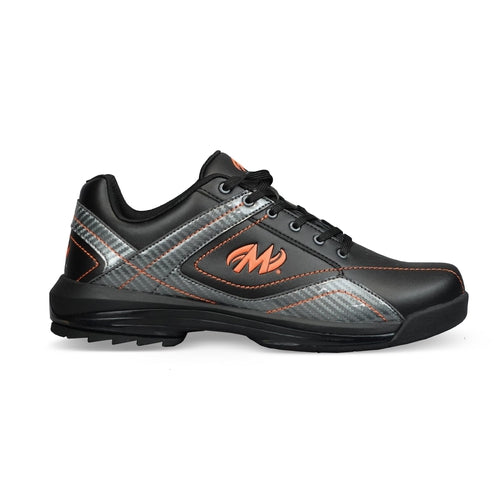 Motiv Men's Propel Black Carbon Orange Left Hand Bowling Shoes - Comfortable & Durable for League Play & Tournament Bowling