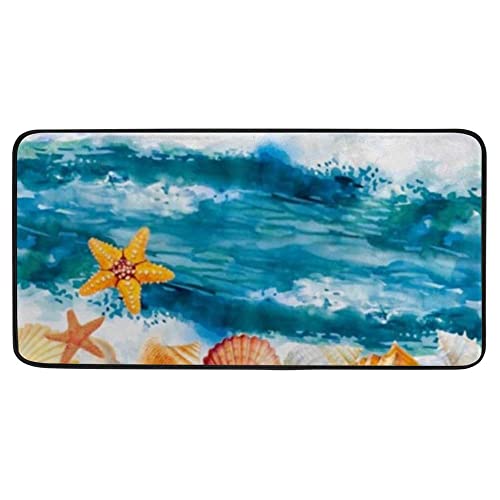 Watercolor Seascape Painting Blue