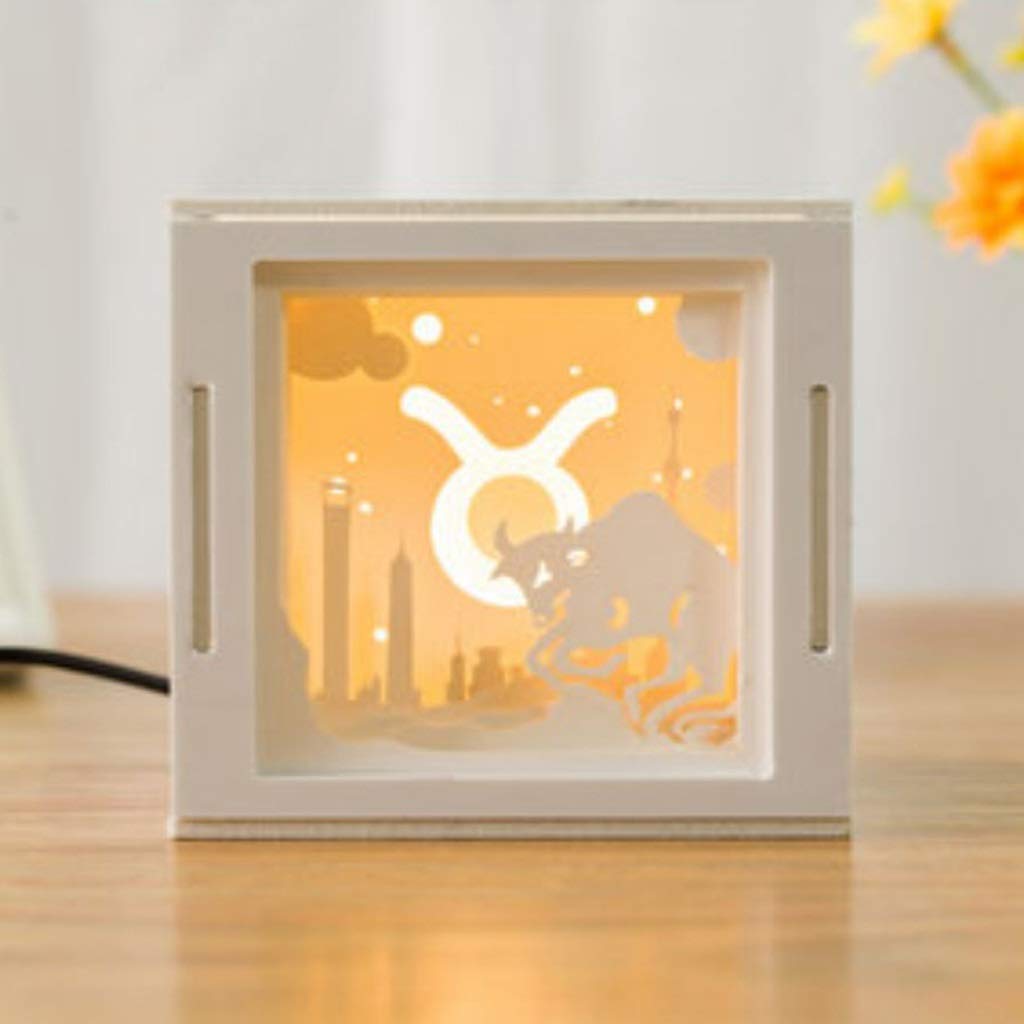 3D Constellation Paper-Cut LED Shadow Box Night Light - USB Powered DIY Table Lamp | Romantic Bedroom Decor, Unique Friendship Gift for Best Friends & Couples (Style 12) | Perfect for Dorm Room, Anniversary Present & Cozy Home Ambiance