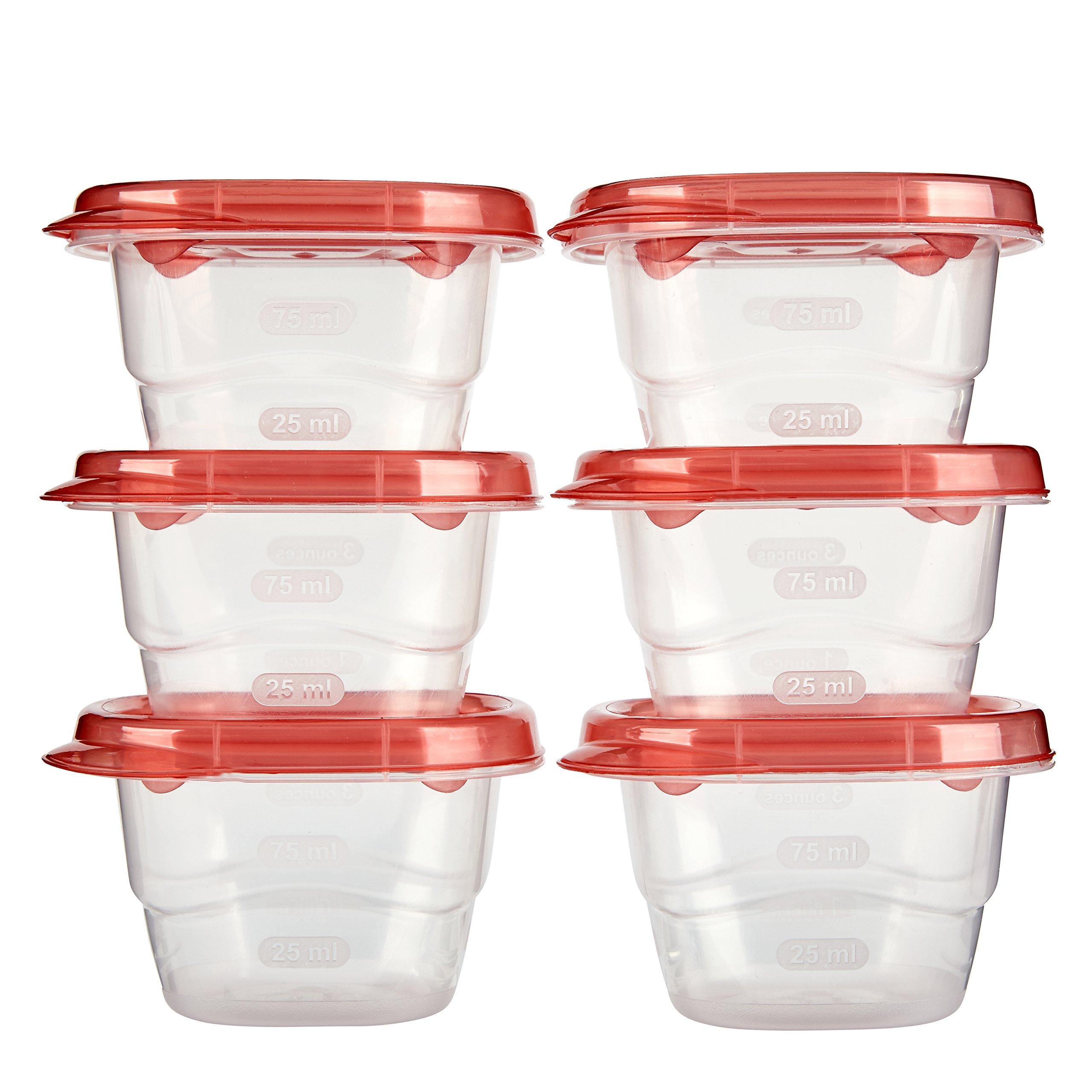 Rubbermaid Mini Food Storage Containers 0.5 Cup (6 Pack) - Airtight BPA-Free Plastic Meal Prep Containers for Lunch, Snacks, Leftovers & Kitchen Organization